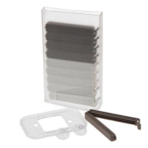 AKEBONO 10pcs Plastic Sealing Bag Clip Set - White and Brown ST-3013 - Image 2