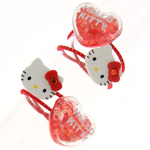 Kids Hello Kitty Hair Ties 2pk - Red - Image 2