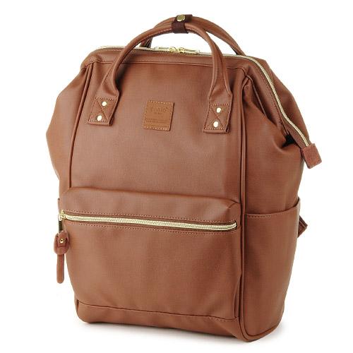 anello® Japan Synthetic Leather Mouthpiece Backpack - Brown AT-B1211 - Image 2