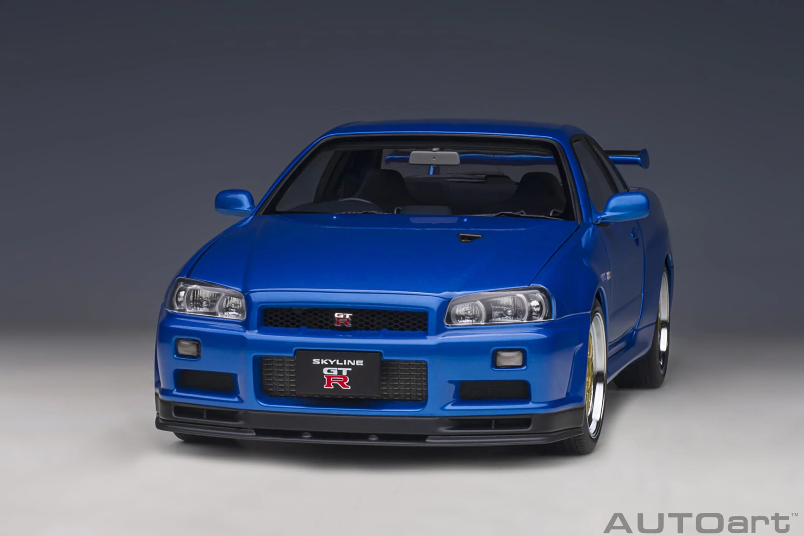 AUTOart 1/18 Nissan Skyline GT-R (R34) V-Spec II with BBS LM wheels - Bayside Blue 77409 - Image 2