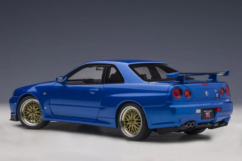 AUTOart 1/18 Nissan Skyline GT-R (R34) V-Spec II with BBS LM wheels - Bayside Blue 77409 - Image 5