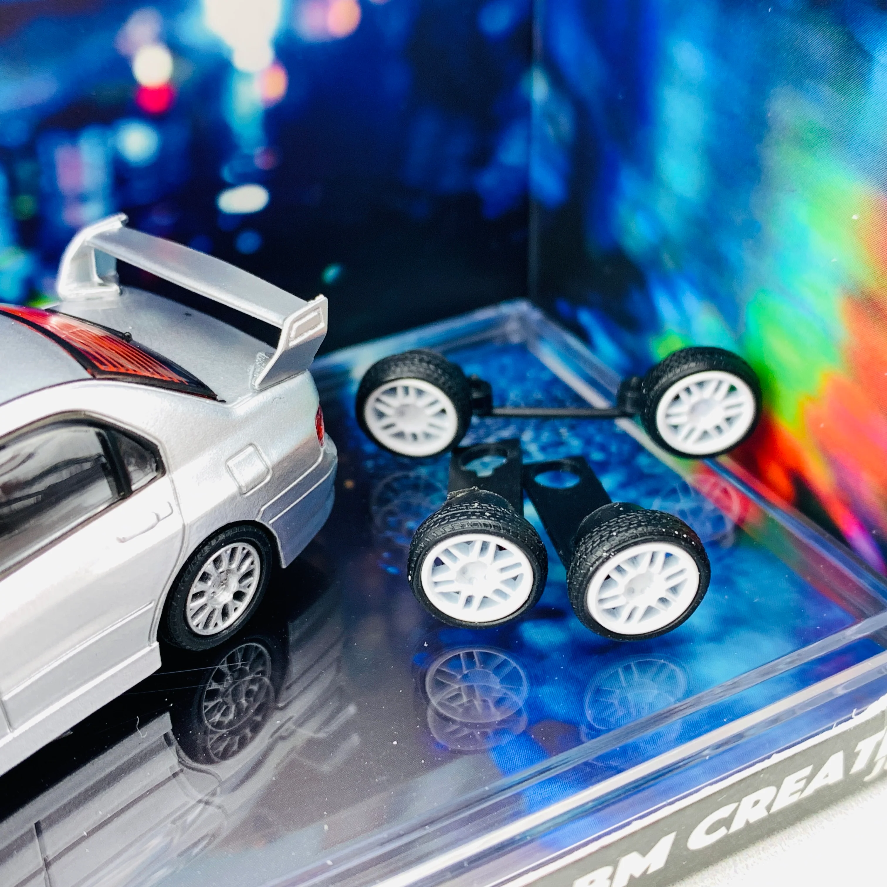 BM Creations JUNIOR 1/64 Mitsubishi Lancer Evolution VII SILVER RHD 64B0086 - Image 3