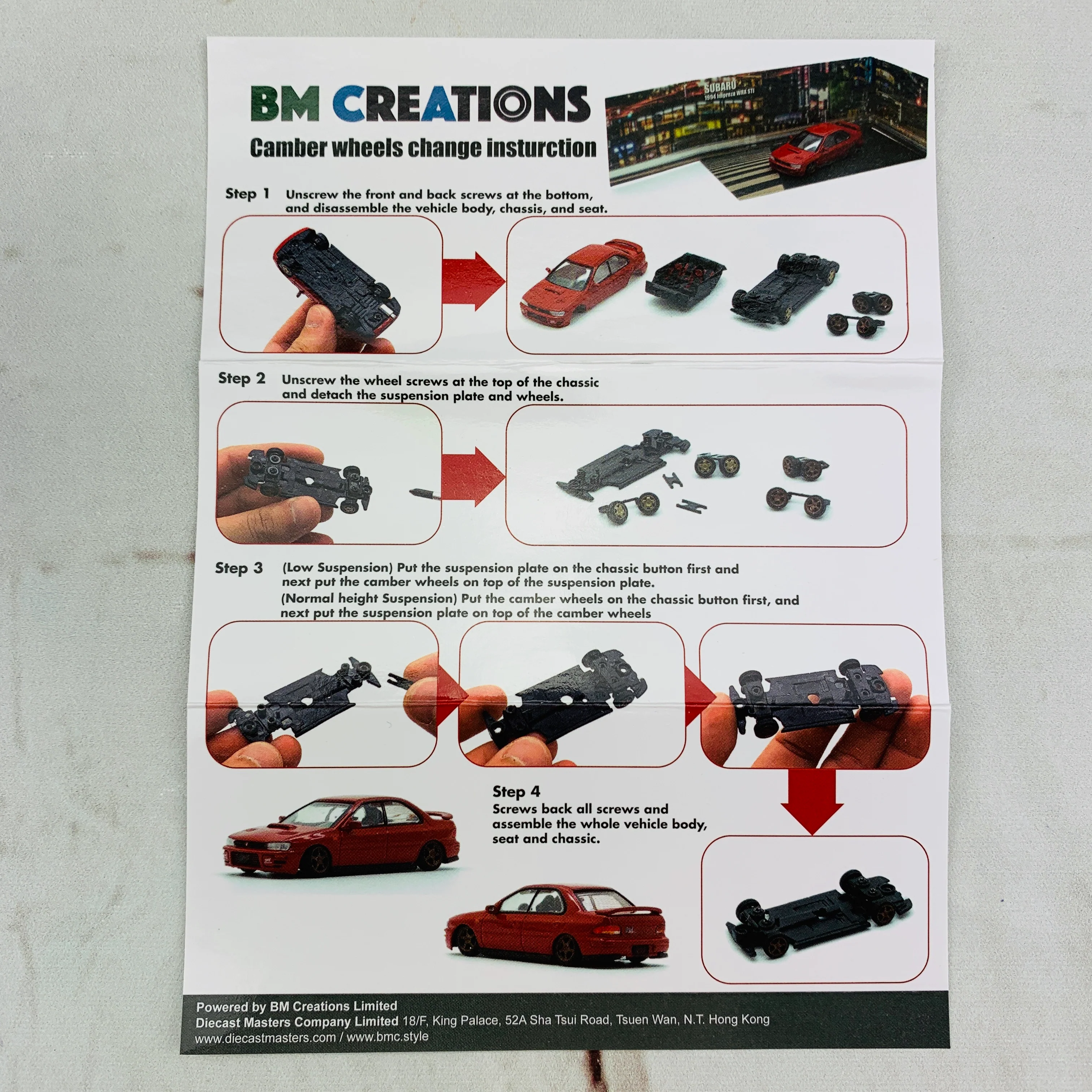 BM Creations JUNIOR 1/64 Subaru Impreza WRX STi 1994 WHITE RHD 64B0060 - Image 3
