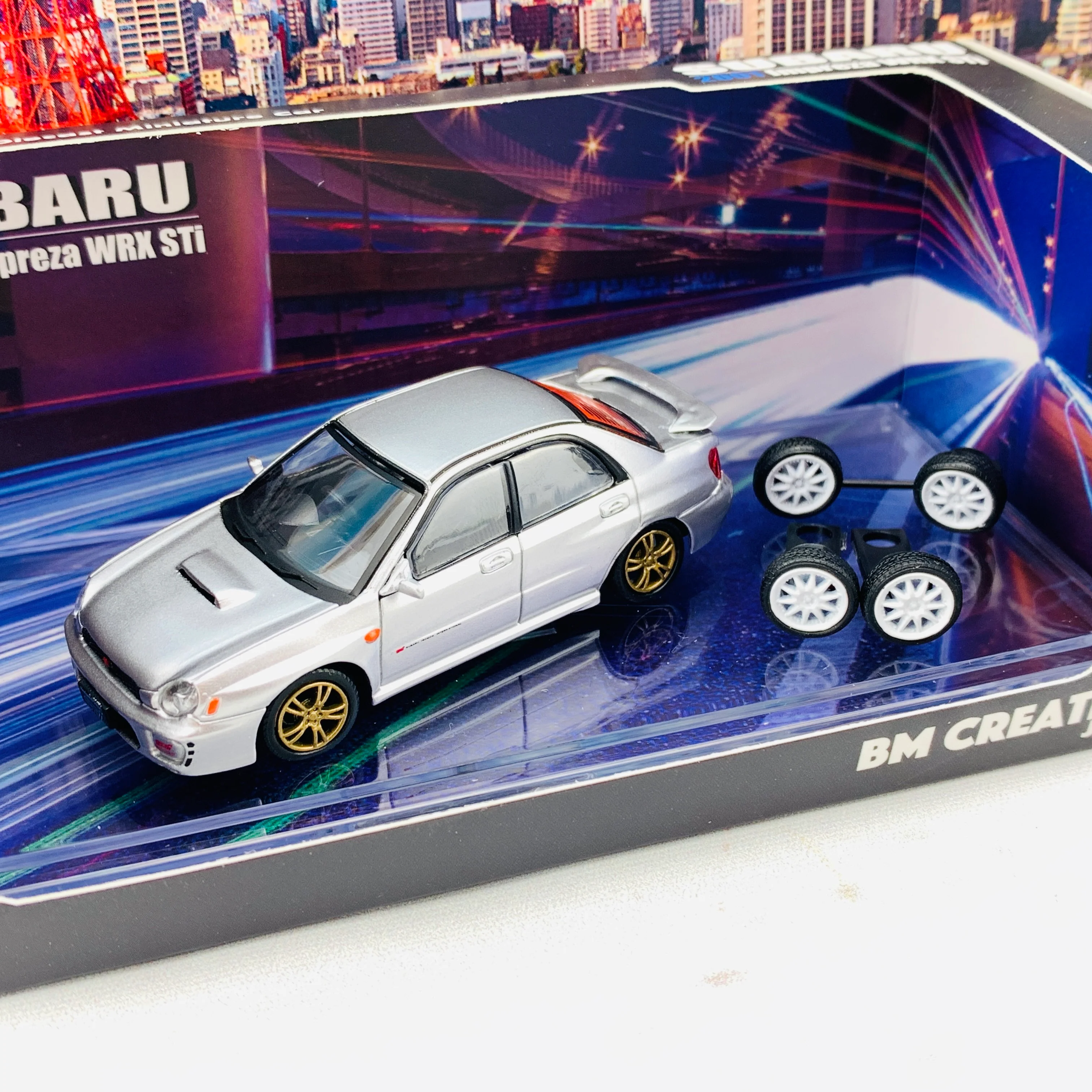 BM Creations JUNIOR 1/64 Subaru Impreza WRX STi 2001 SILVER RHD 64B0080 - Image 2