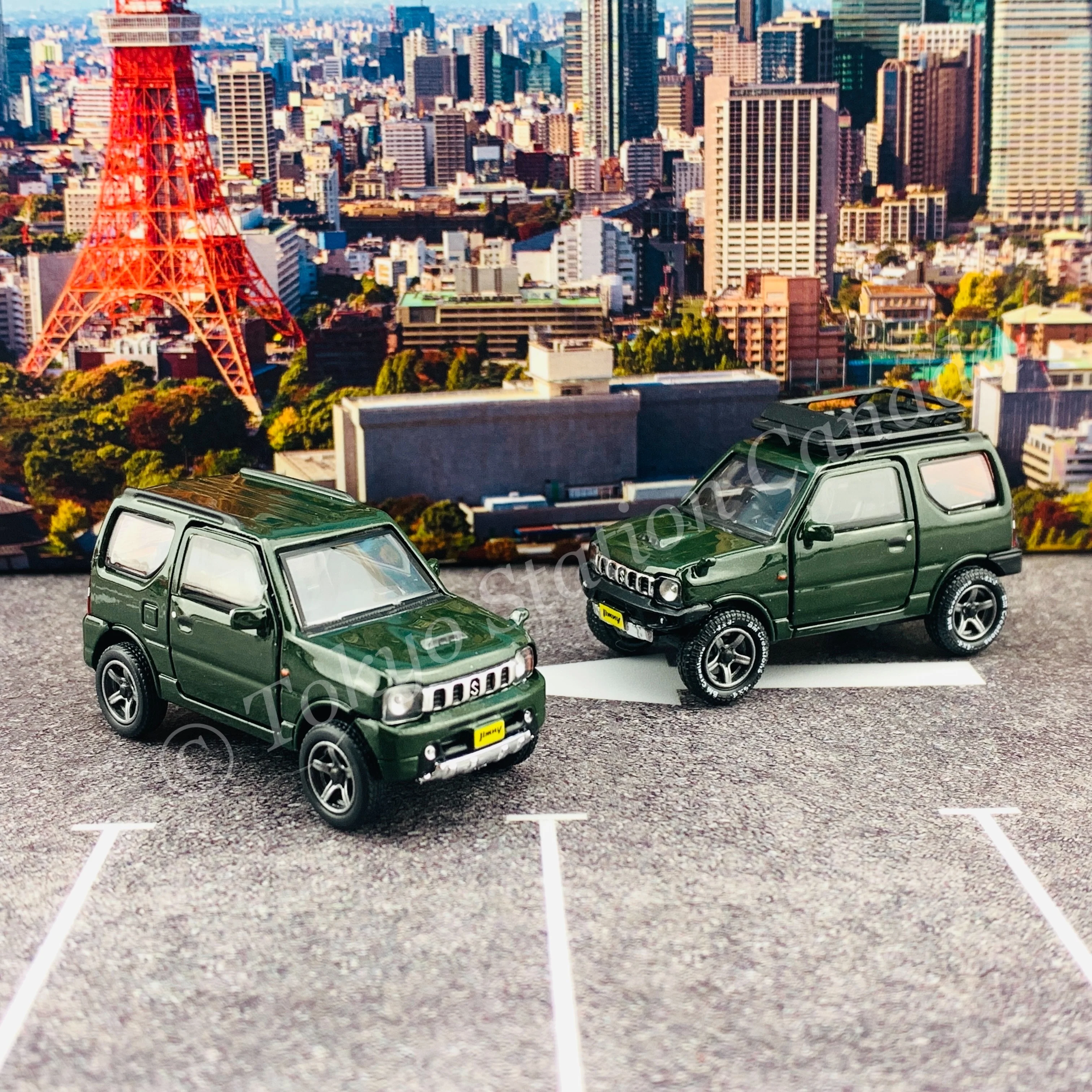 BM CREATIONS JUNIOR 1/64 Suzuki Jimny JB23 DARK GREEN RHD (With Offroad Package) 64B0068 - Image 10
