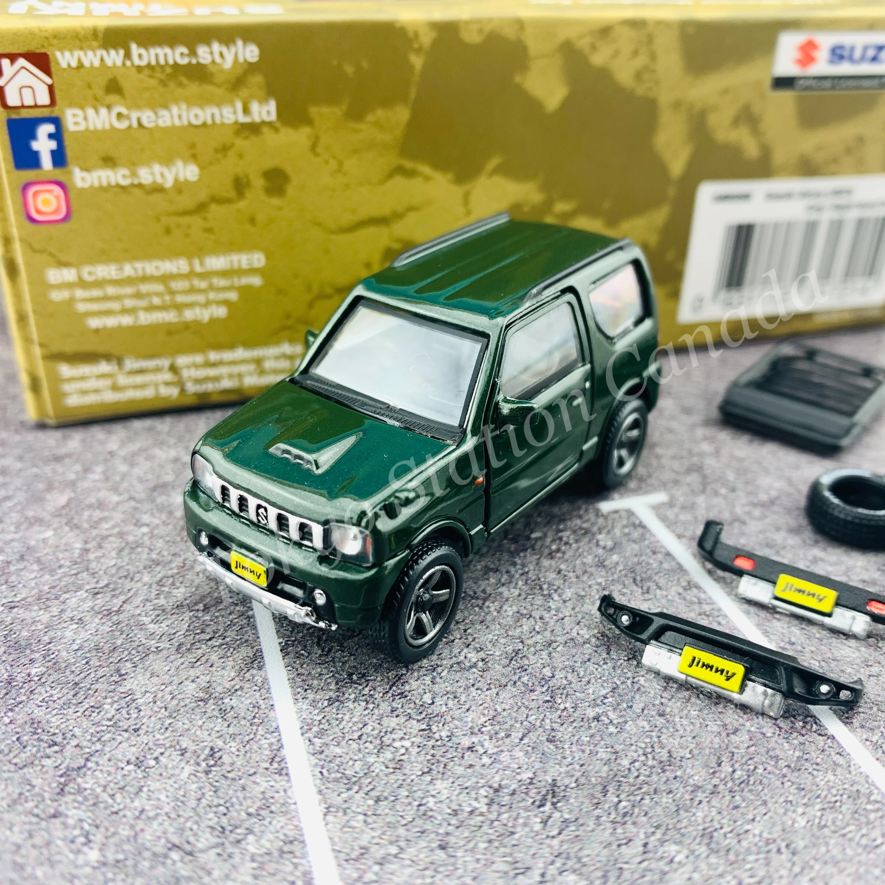 BM CREATIONS JUNIOR 1/64 Suzuki Jimny JB23 DARK GREEN RHD (With Offroad Package) 64B0068 - Image 2