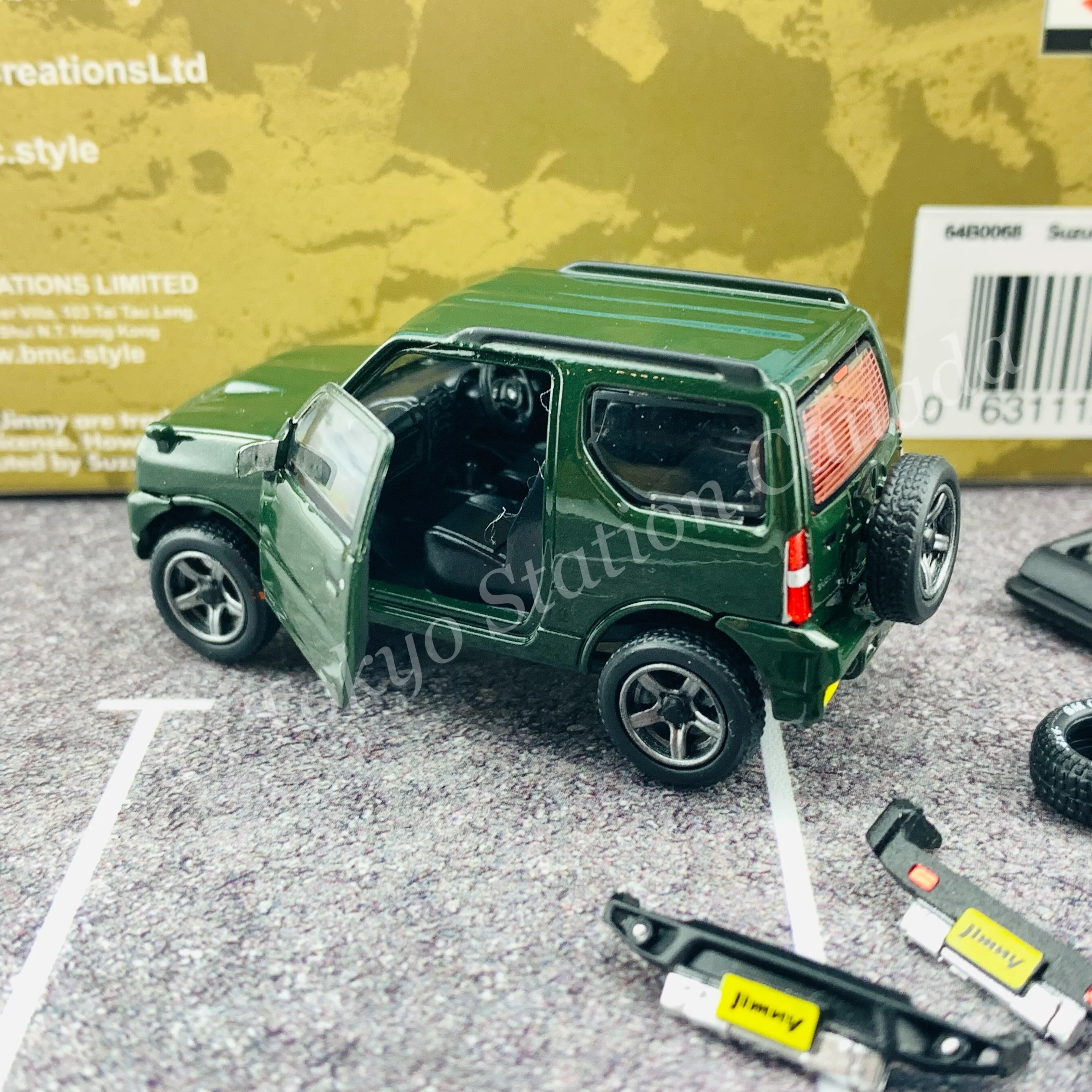 BM CREATIONS JUNIOR 1/64 Suzuki Jimny JB23 DARK GREEN RHD (With Offroad Package) 64B0068 - Image 5