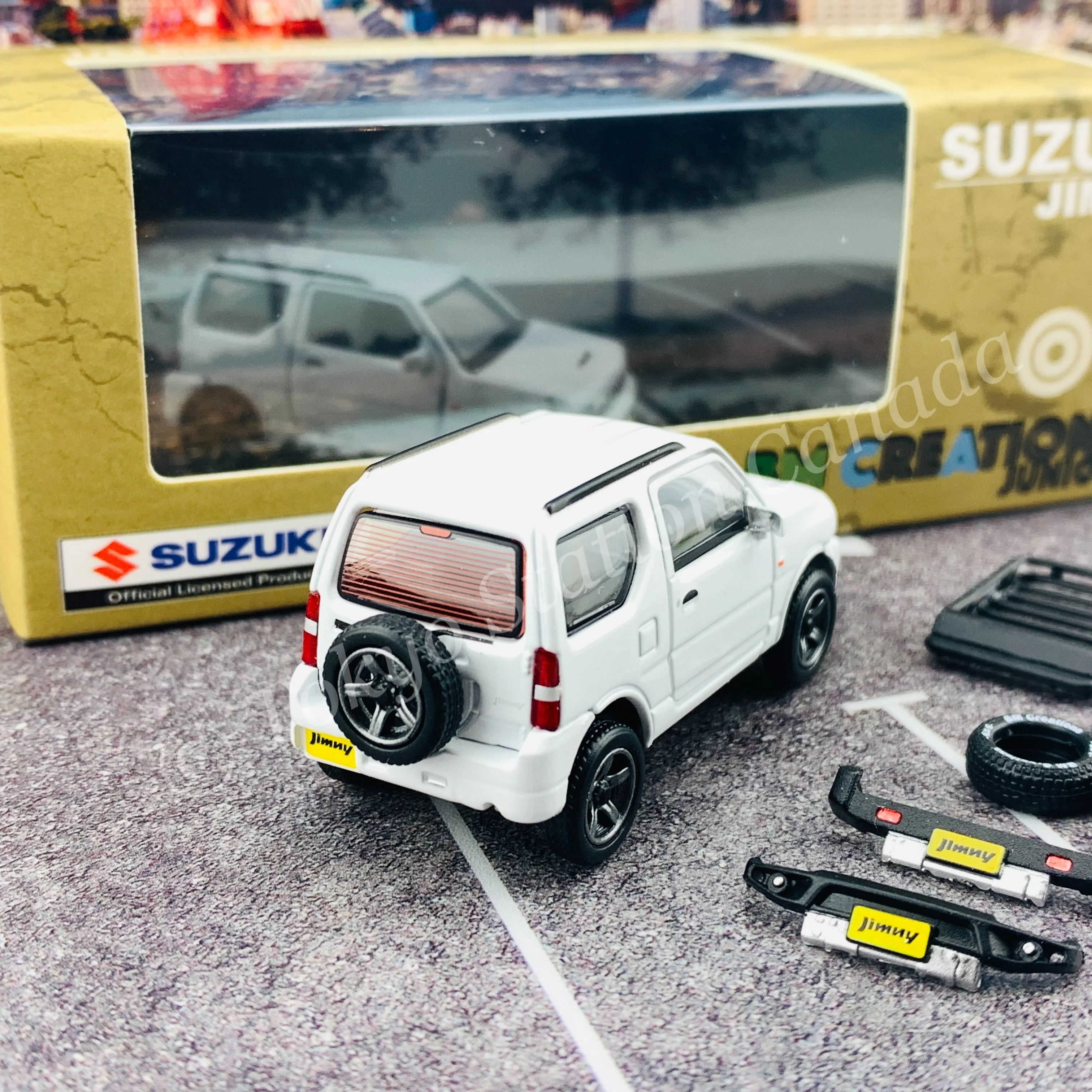 BM CREATIONS JUNIOR 1/64 Suzuki Jimny JB23 WHITE RHD (With Offroad Package) 64B0069 - Image 5