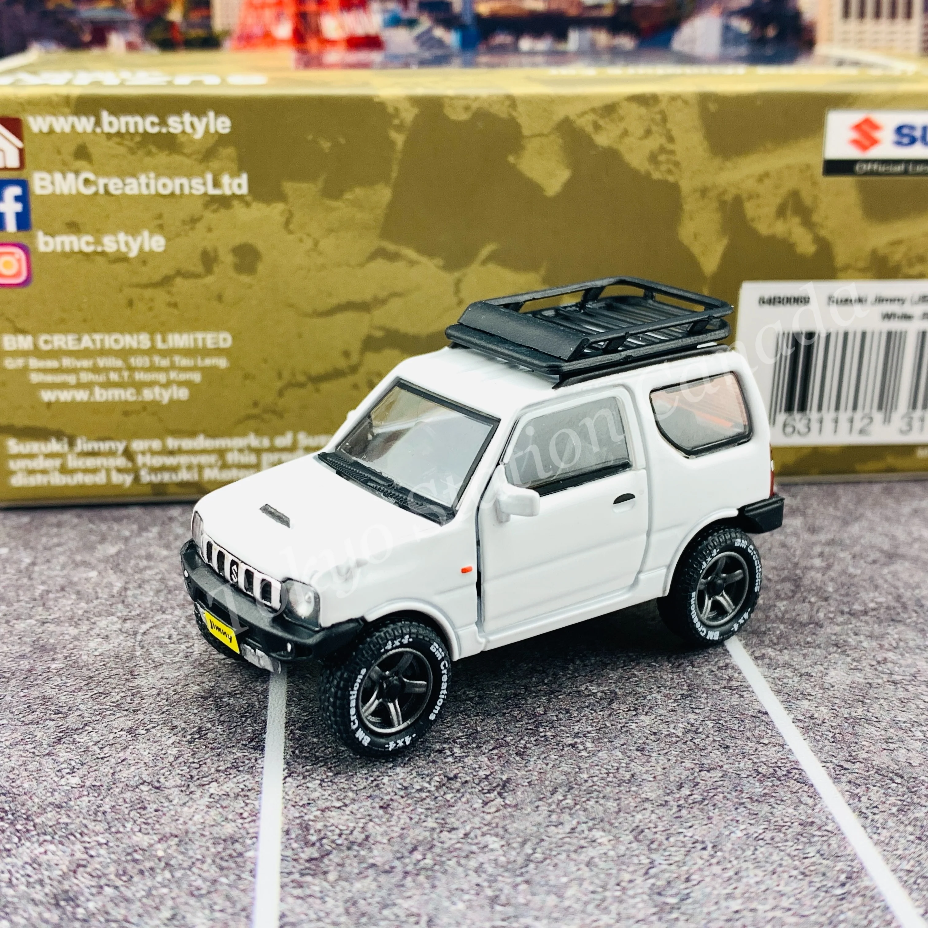 BM CREATIONS JUNIOR 1/64 Suzuki Jimny JB23 WHITE RHD (With Offroad Package) 64B0069 - Image 9