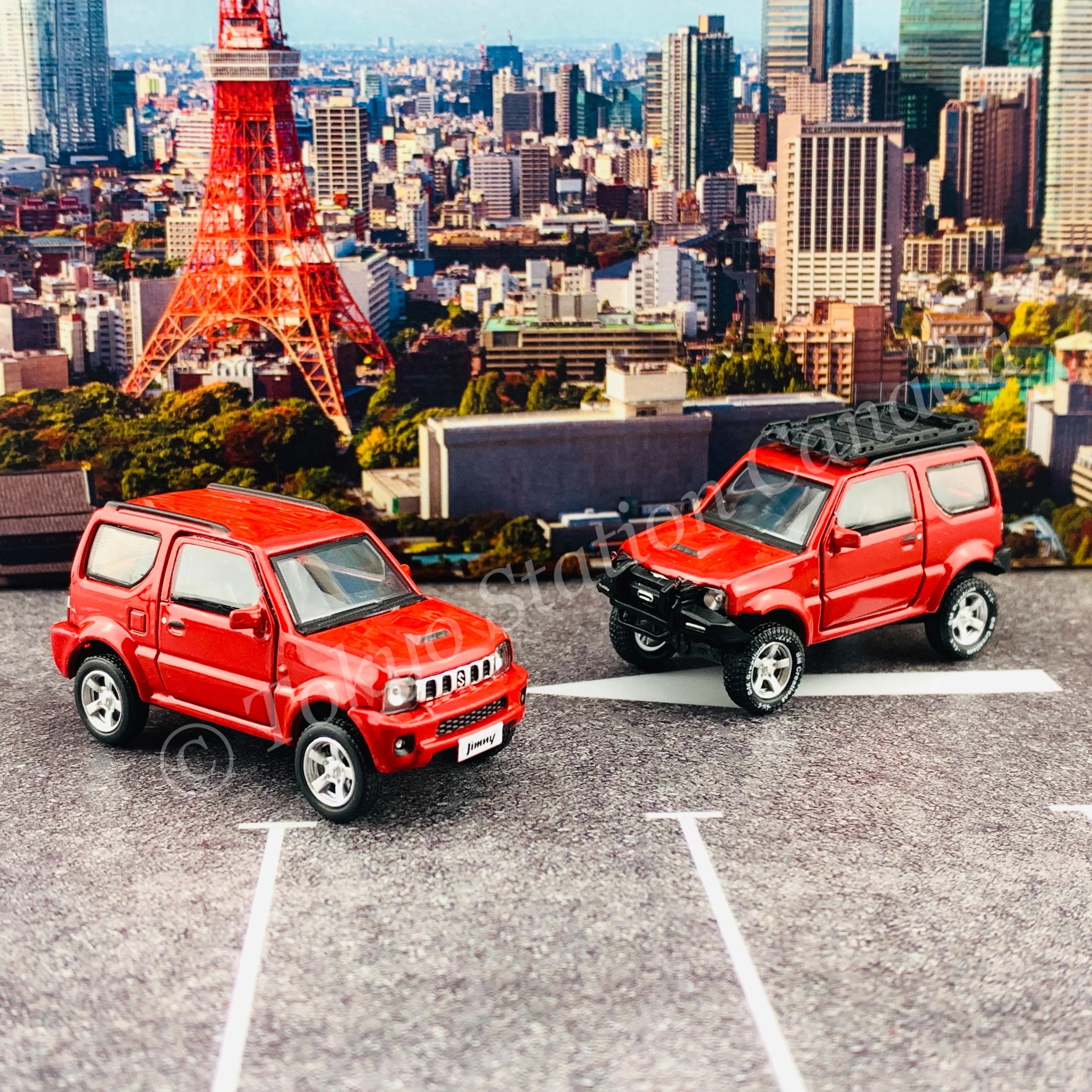 BM CREATIONS JUNIOR 1/64 Suzuki Jimny JB43 RED RHD (With Offroad Package) 64B0052 - Image 11