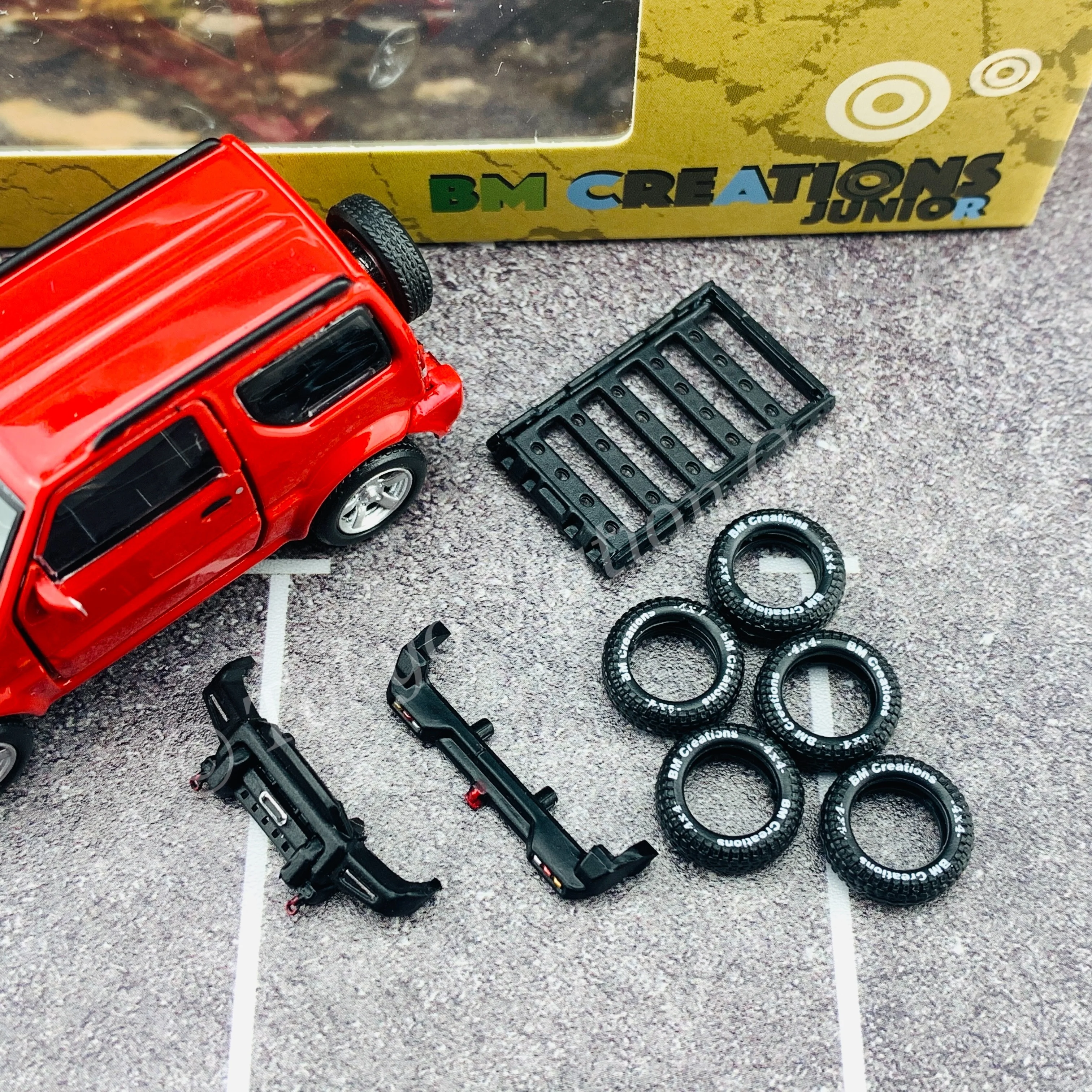BM CREATIONS JUNIOR 1/64 Suzuki Jimny JB43 RED RHD (With Offroad Package) 64B0052 - Image 2