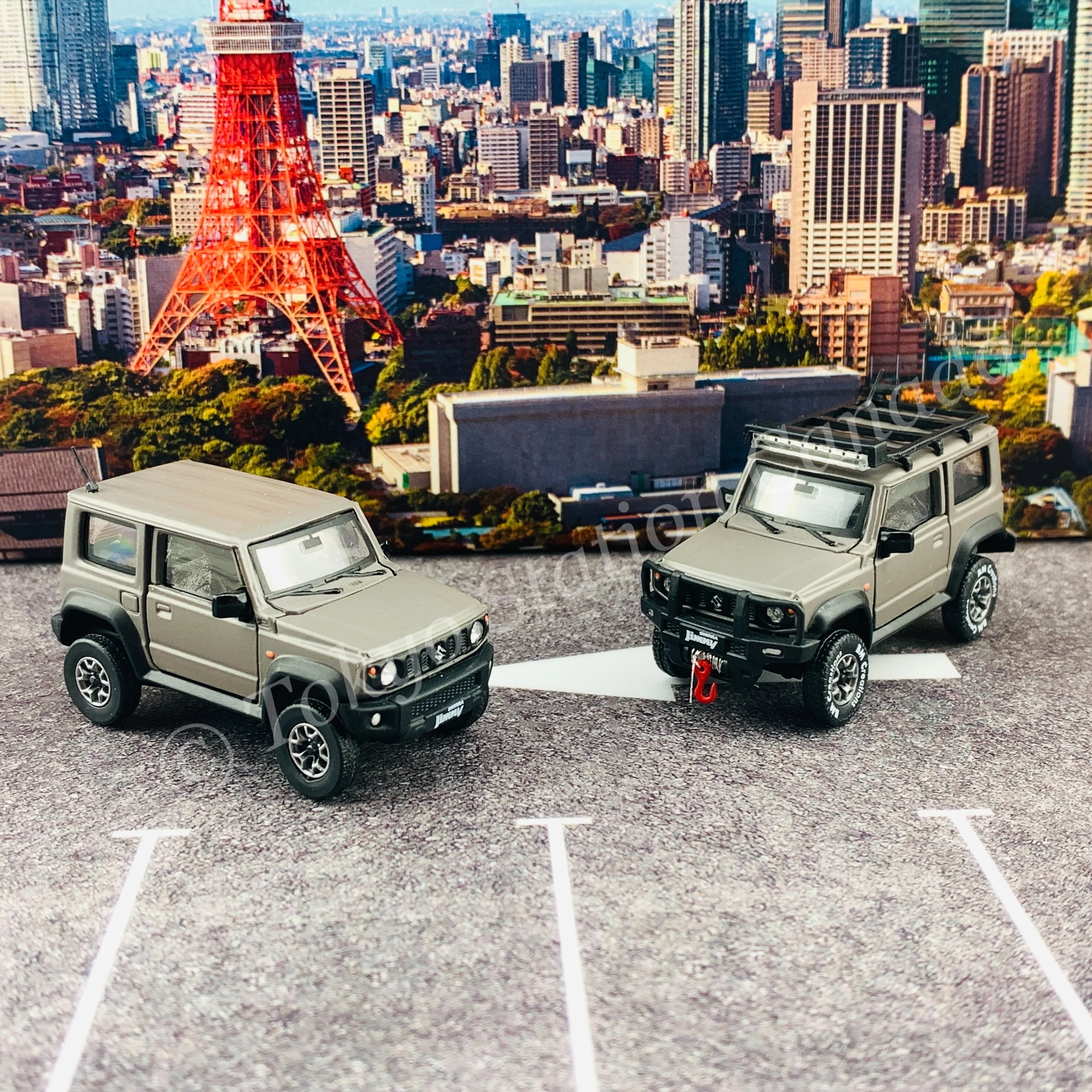 BM CREATIONS JUNIOR 1/64 Suzuki Jimny SIERRA JB74 with Accessory Pack Matt Grey LHD 64B0035 - Image 10