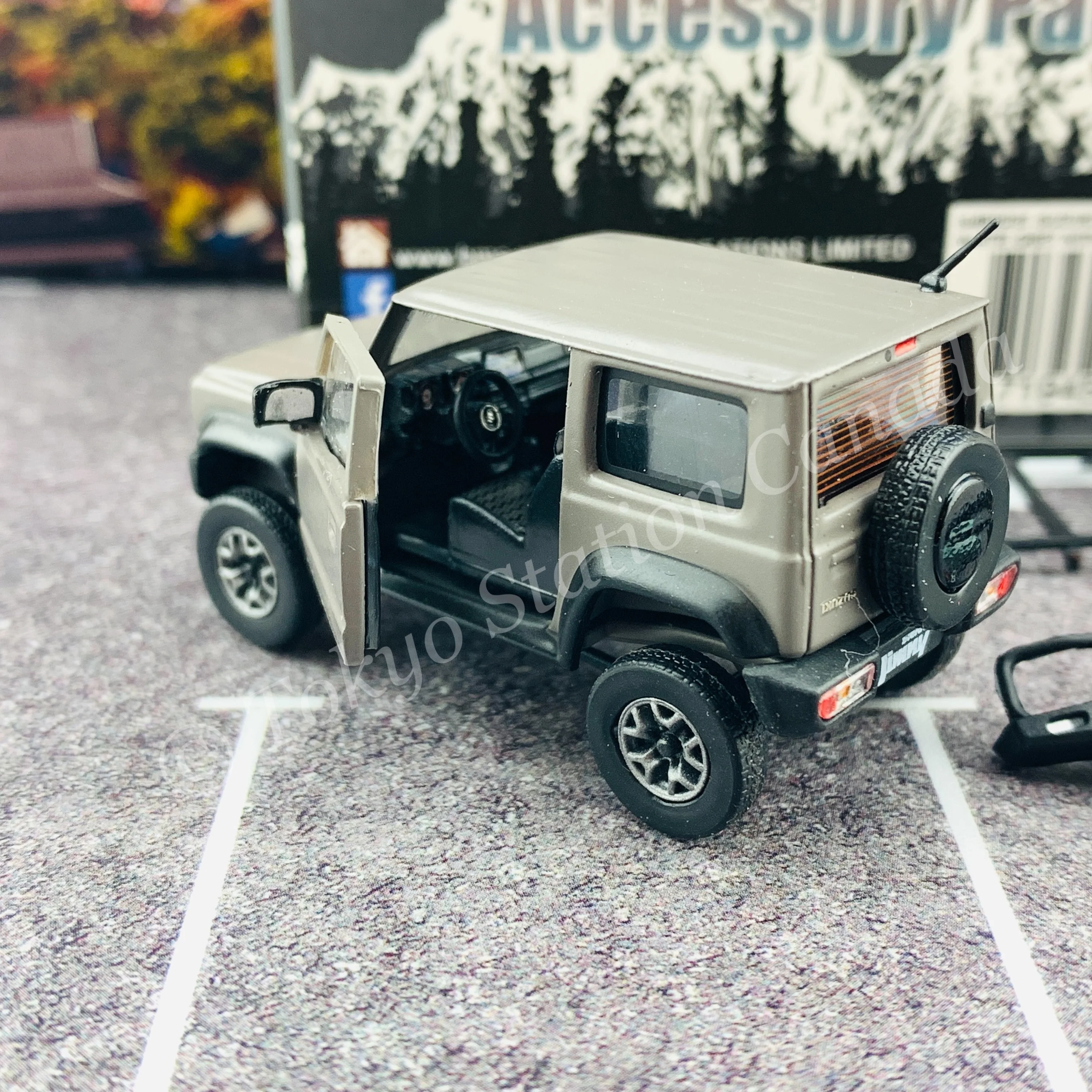 BM CREATIONS JUNIOR 1/64 Suzuki Jimny SIERRA JB74 with Accessory Pack Matt Grey LHD 64B0035 - Image 4