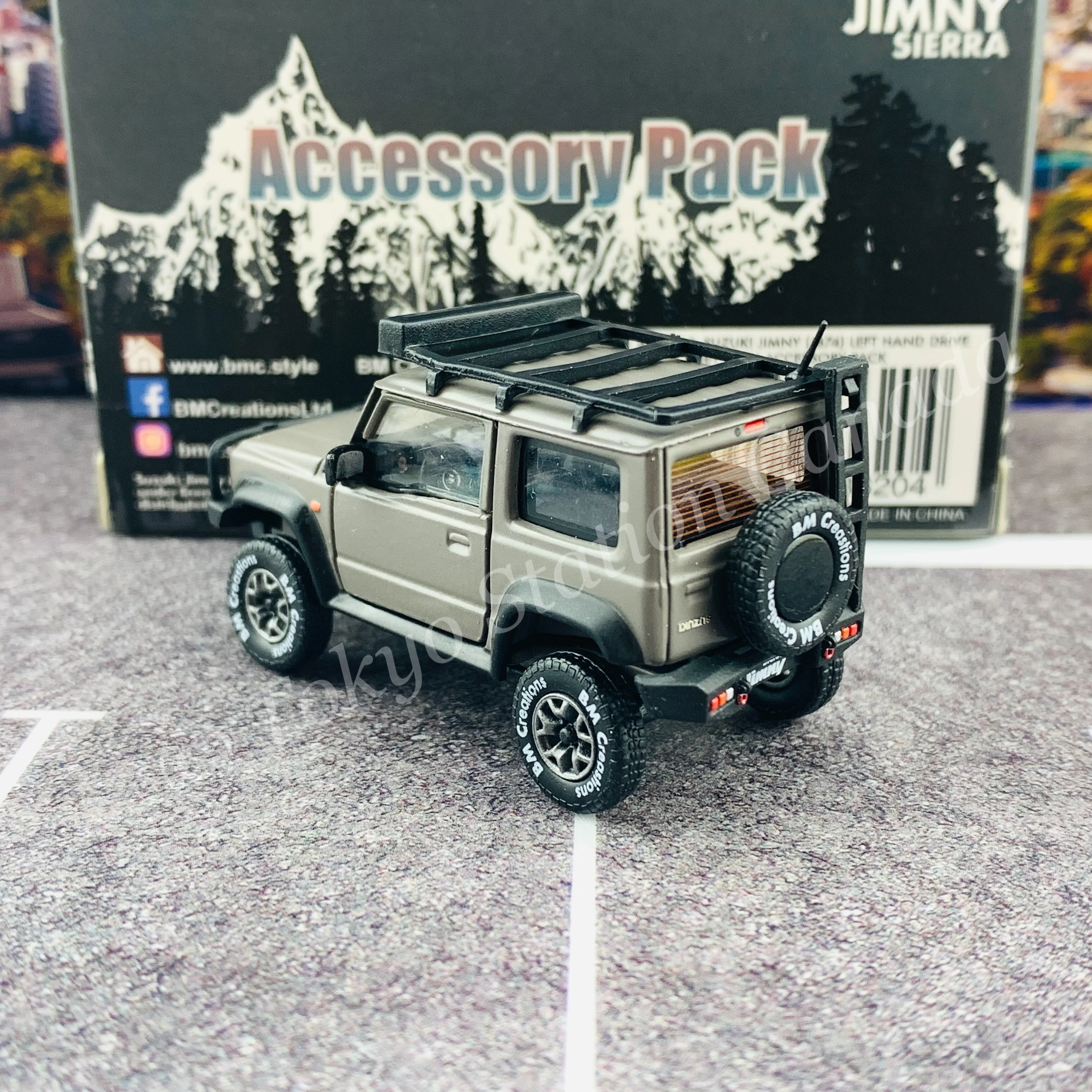 BM CREATIONS JUNIOR 1/64 Suzuki Jimny SIERRA JB74 with Accessory Pack Matt Grey LHD 64B0035 - Image 8