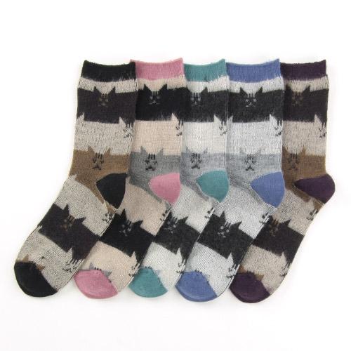 Brushed cat socks - Pink - Image 2