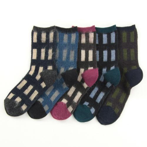 Brushed Plaid Socks - Navy blue - Image 2