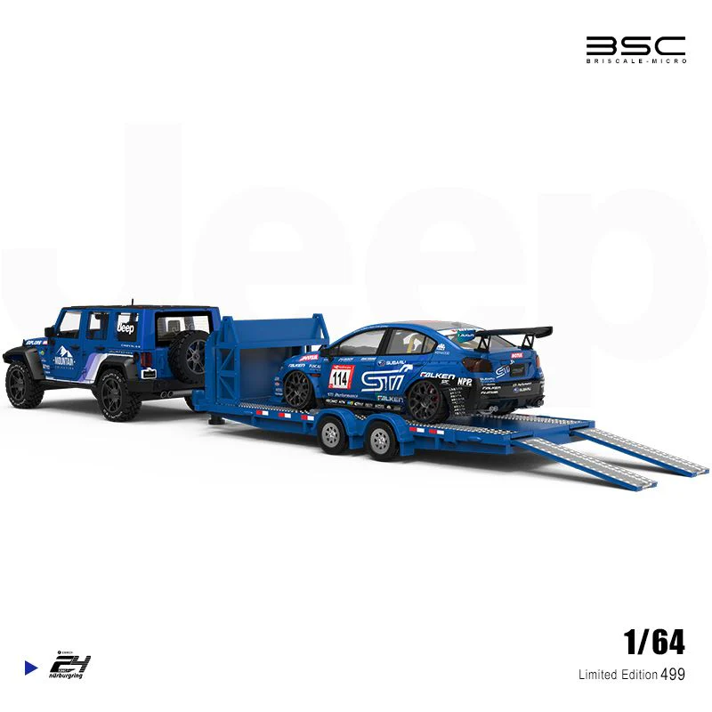 BSC 1/64 Jeep + Subaru STi + Trailer Set BSC-E1 - Image 2