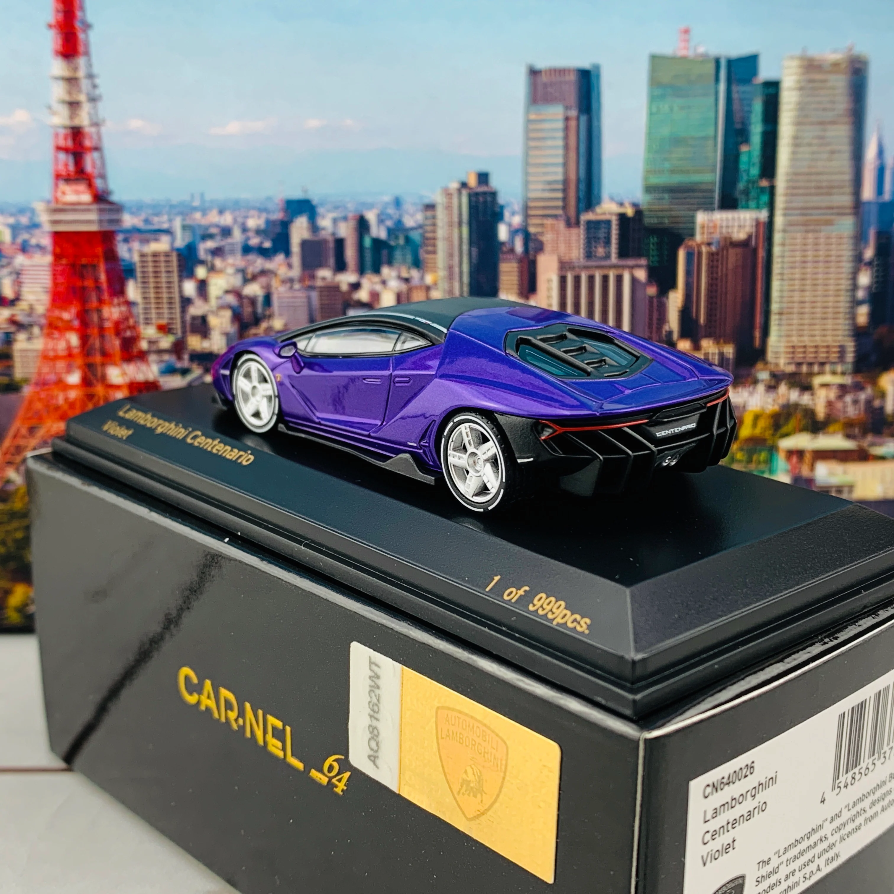 CAR-NEL 1/64 Lamborghini Centenario Violet CN640026 - Image 3