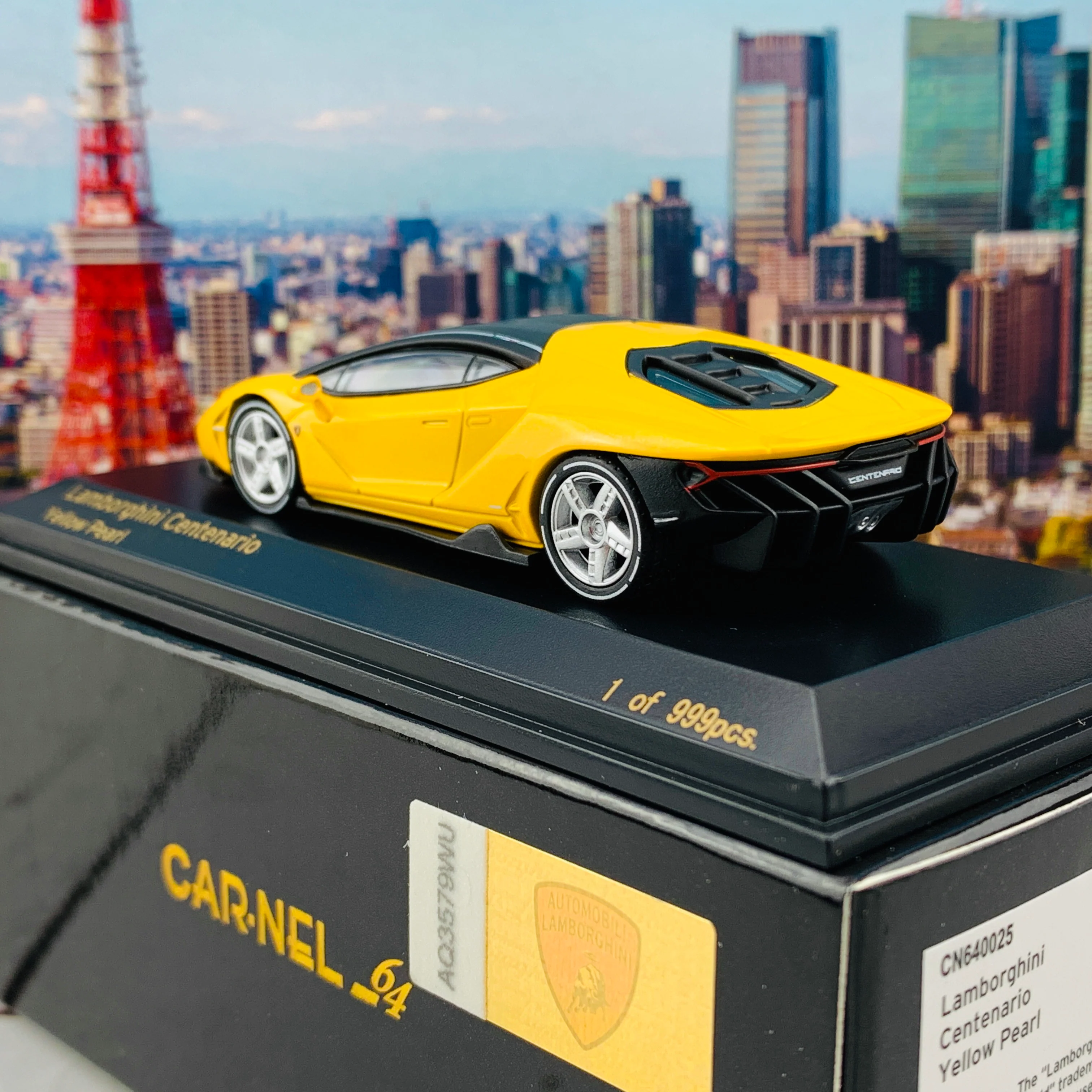 CAR-NEL 1/64 Lamborghini Centenario Yellow Pearl CN640025 - Image 2