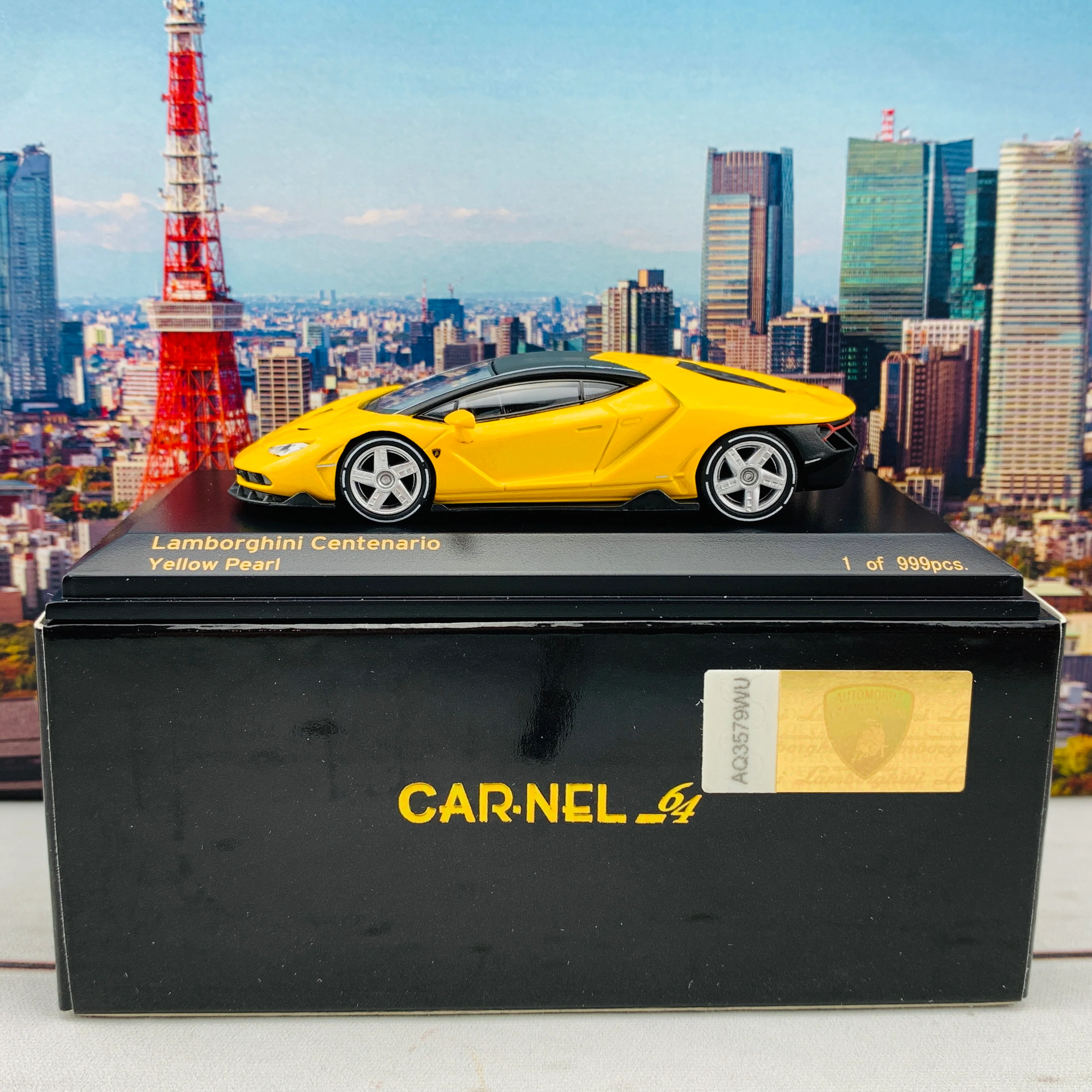 CAR-NEL 1/64 Lamborghini Centenario Yellow Pearl CN640025 - Image 3