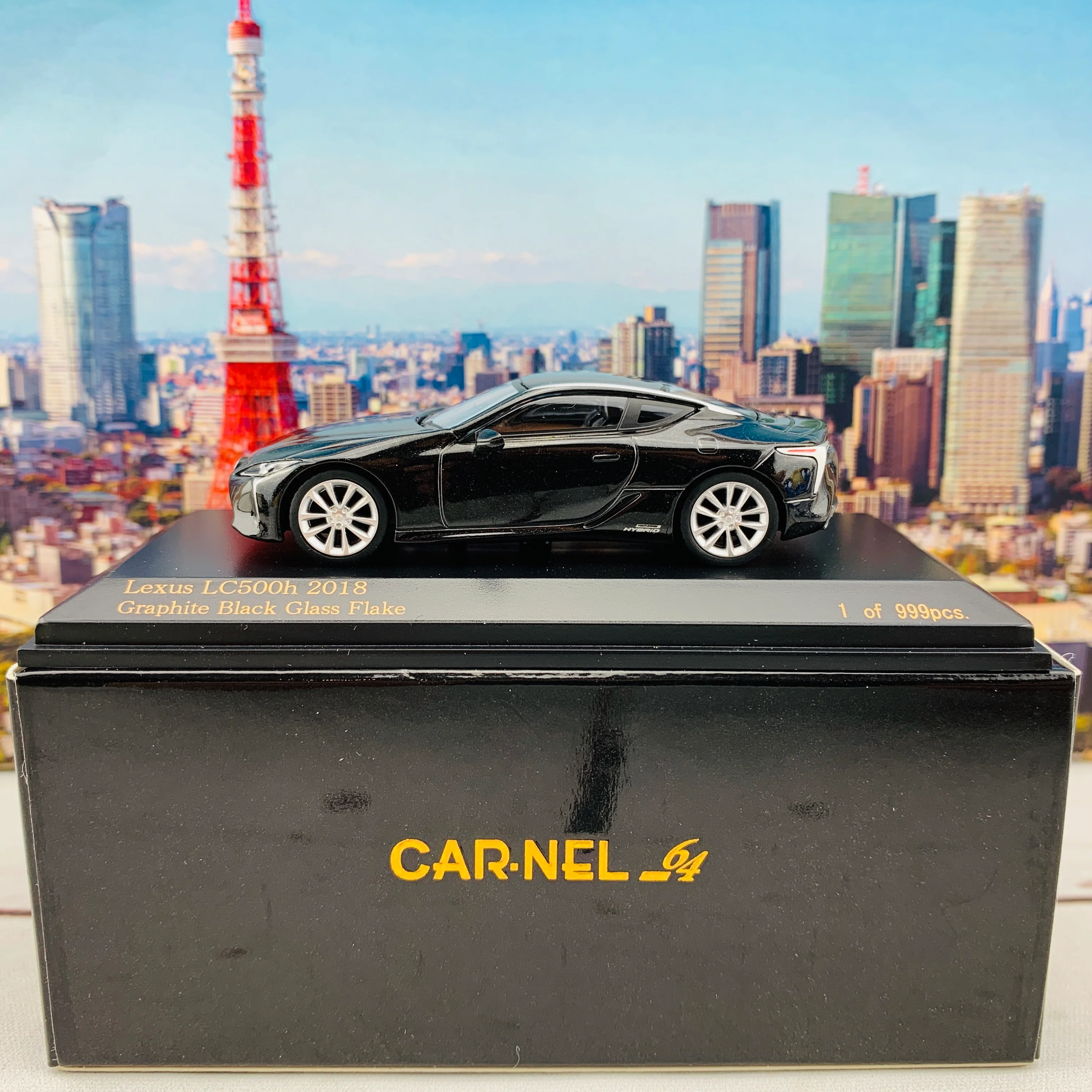 CAR-NEL 1/64 Lexus LC500h 2018 Graphite Black GF CN640030 - Image 2