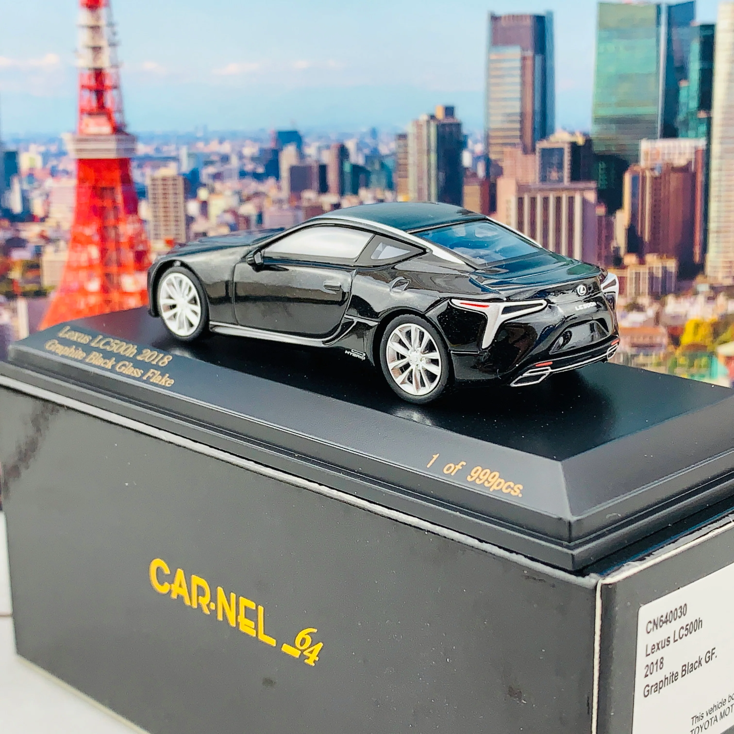 CAR-NEL 1/64 Lexus LC500h 2018 Graphite Black GF CN640030 - Image 3