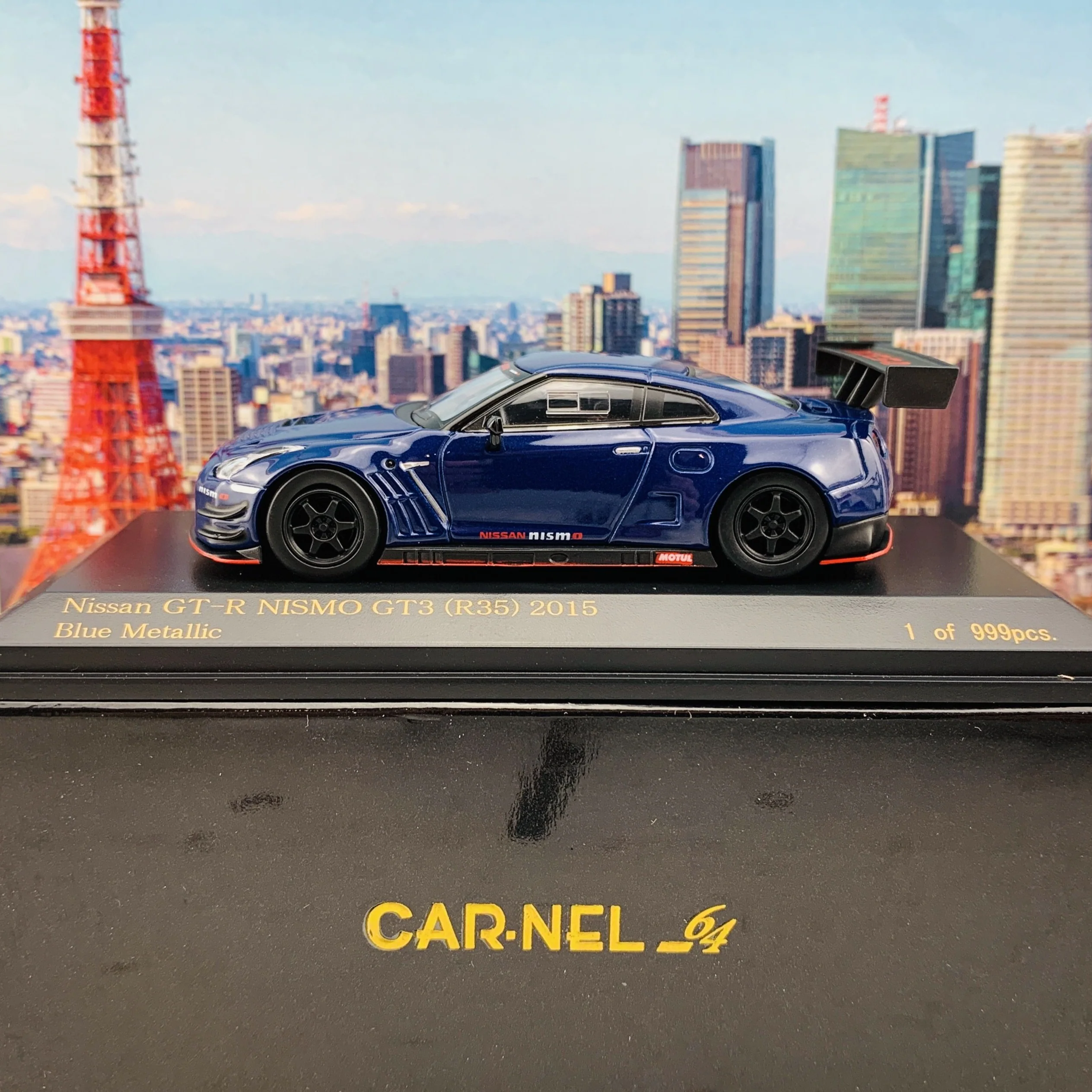 CAR-NEL 1/64 Nissan GTR Nismo GT3 R35 2015 Blue Metallic CN640020 - Image 2