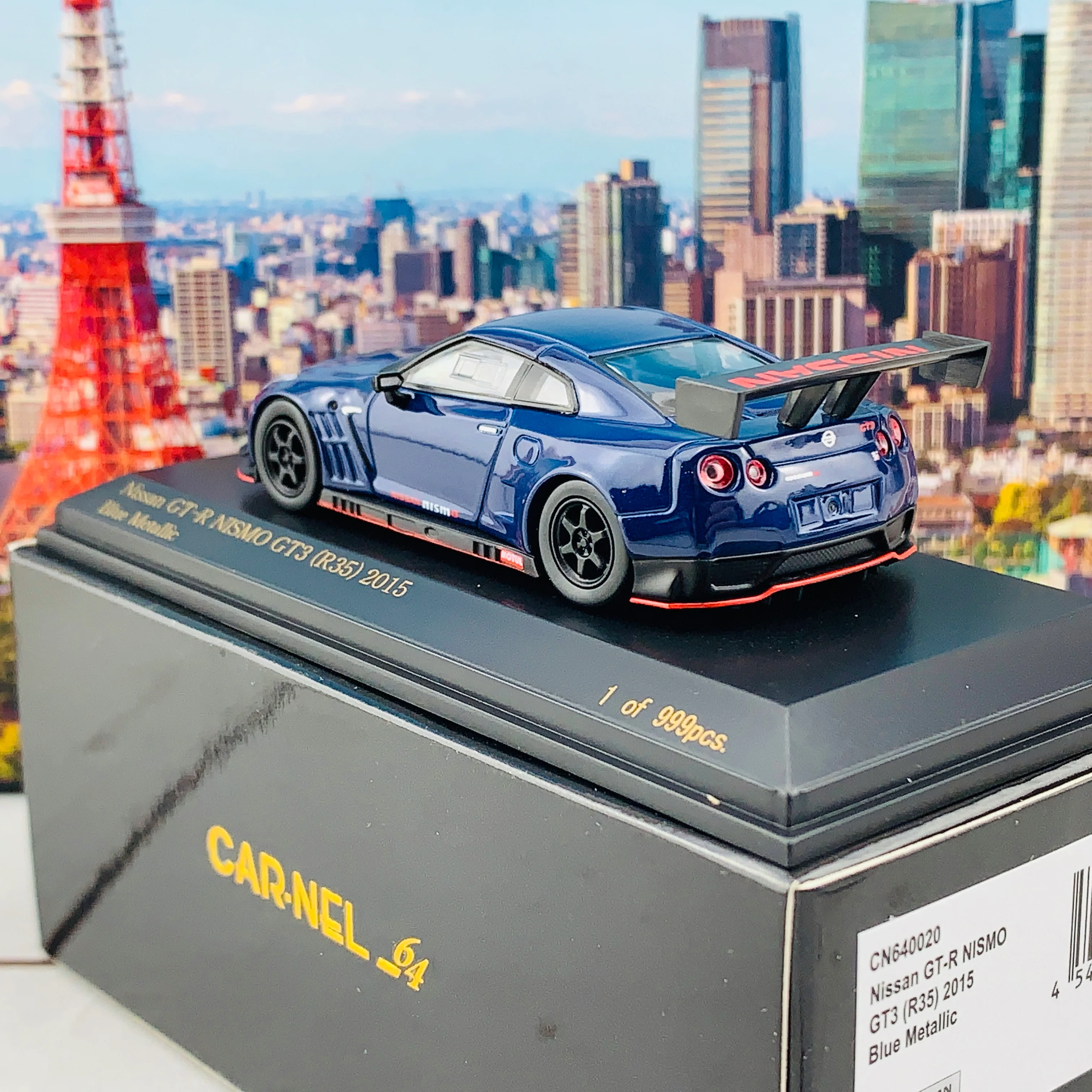 CAR-NEL 1/64 Nissan GTR Nismo GT3 R35 2015 Blue Metallic CN640020 - Image 3