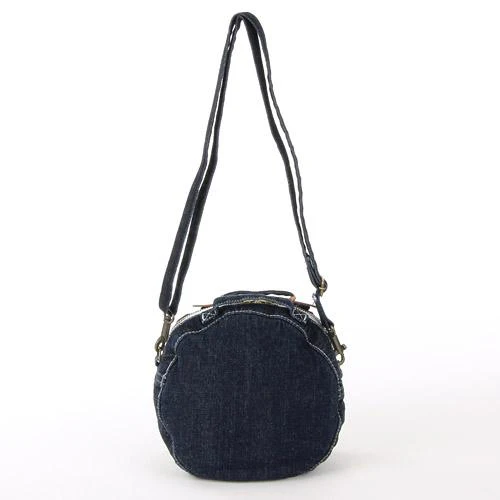 Round Denim Shoulder Bag - Dark blue - Image 2