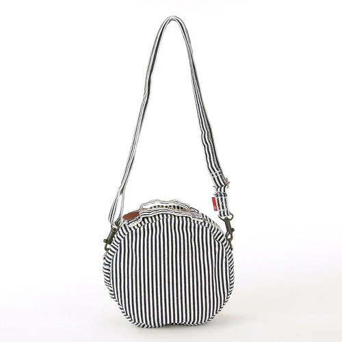 Round Denim Shoulder Bag - Stripe - Image 2