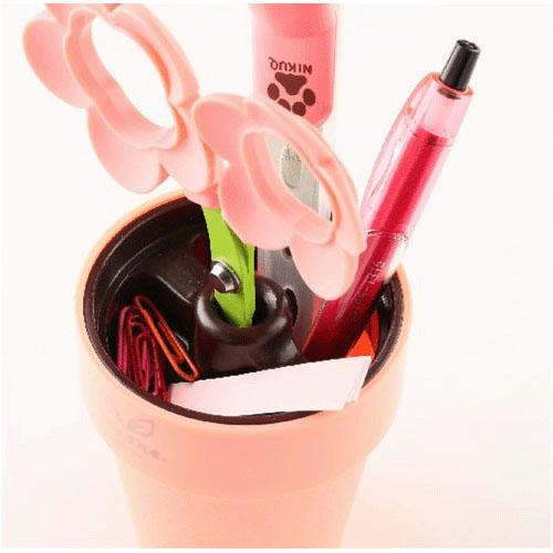 COCONE Japan Flower Scissors with Stationery Stand and Tray - Pink - Image 4