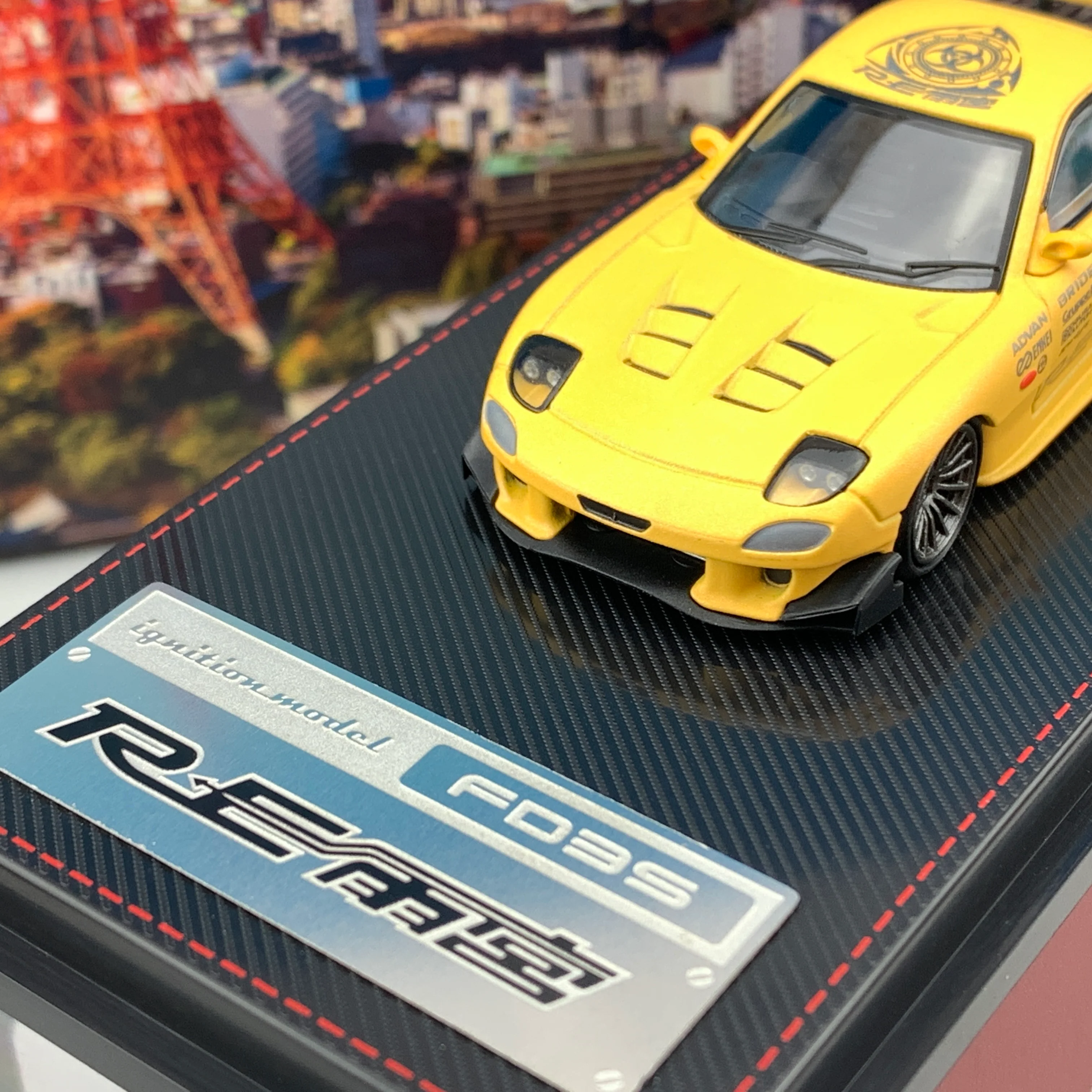 Ignition Model 1/64 Mazda RX7 FD3S RE Amemiya Matte Yellow IG2062 - Image 3