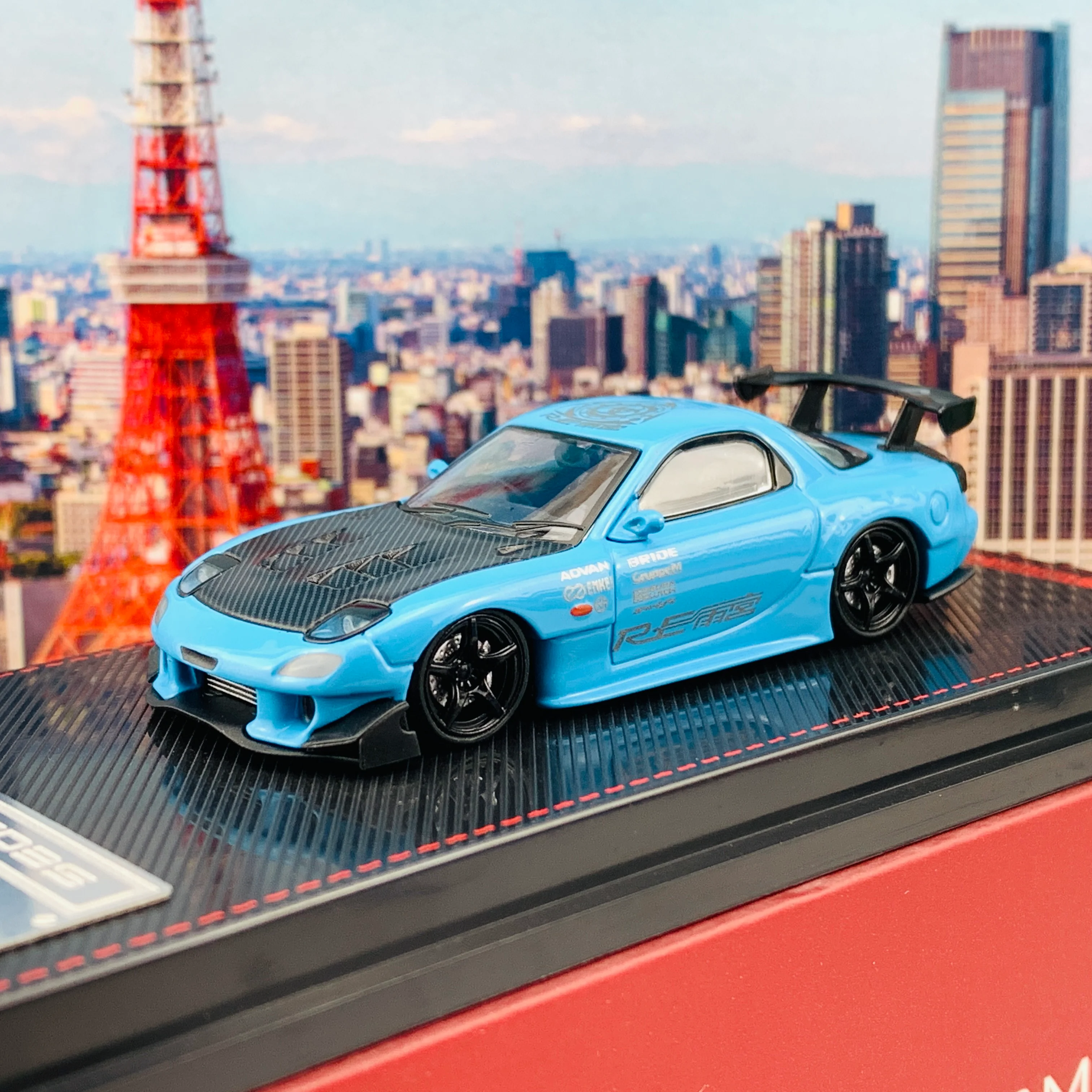 Ignition Model 1/64 Mazda RX7 FD3S RE Amemiya Light Blue IG1949 - Image 2