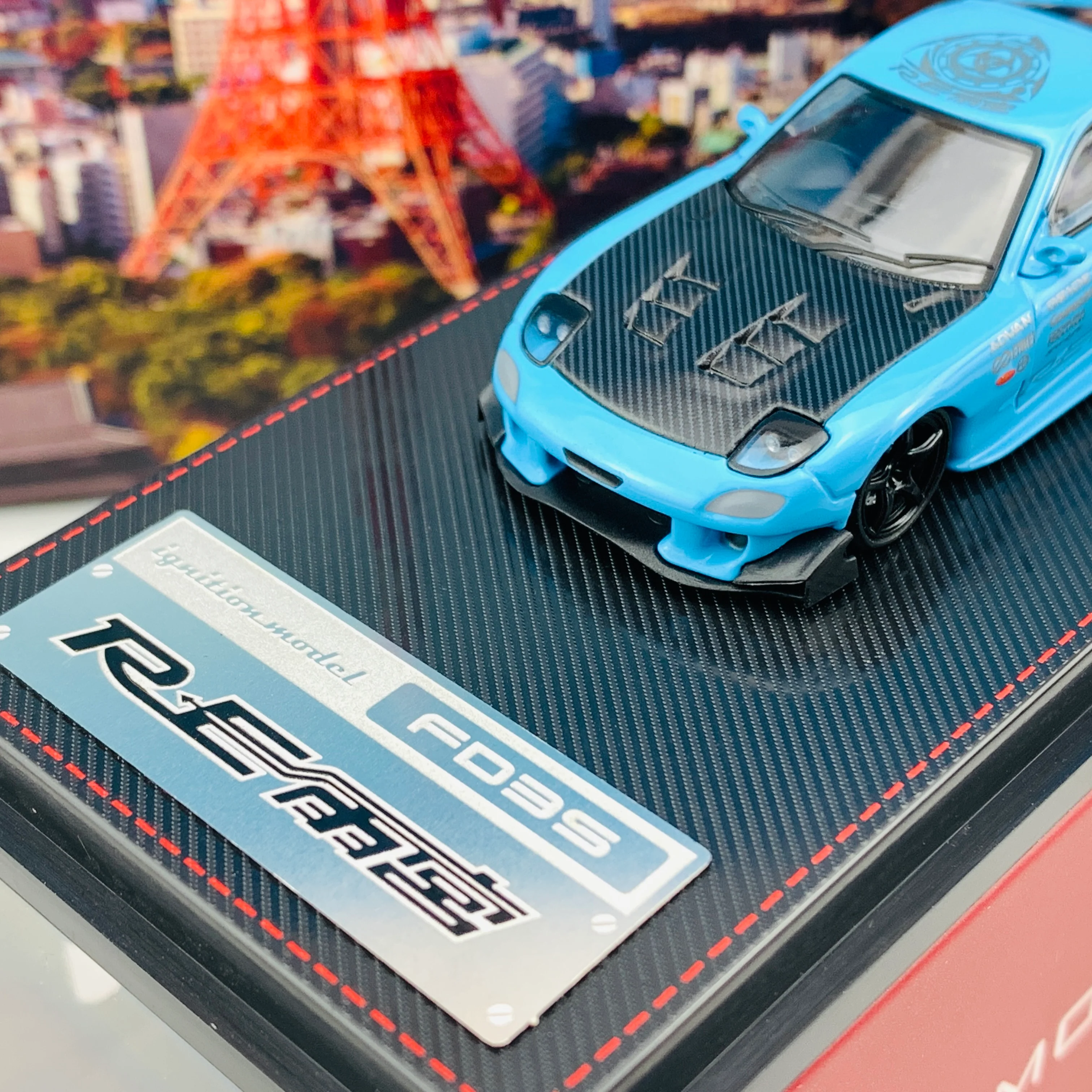 Ignition Model 1/64 Mazda RX7 FD3S RE Amemiya Light Blue IG1949 - Image 3