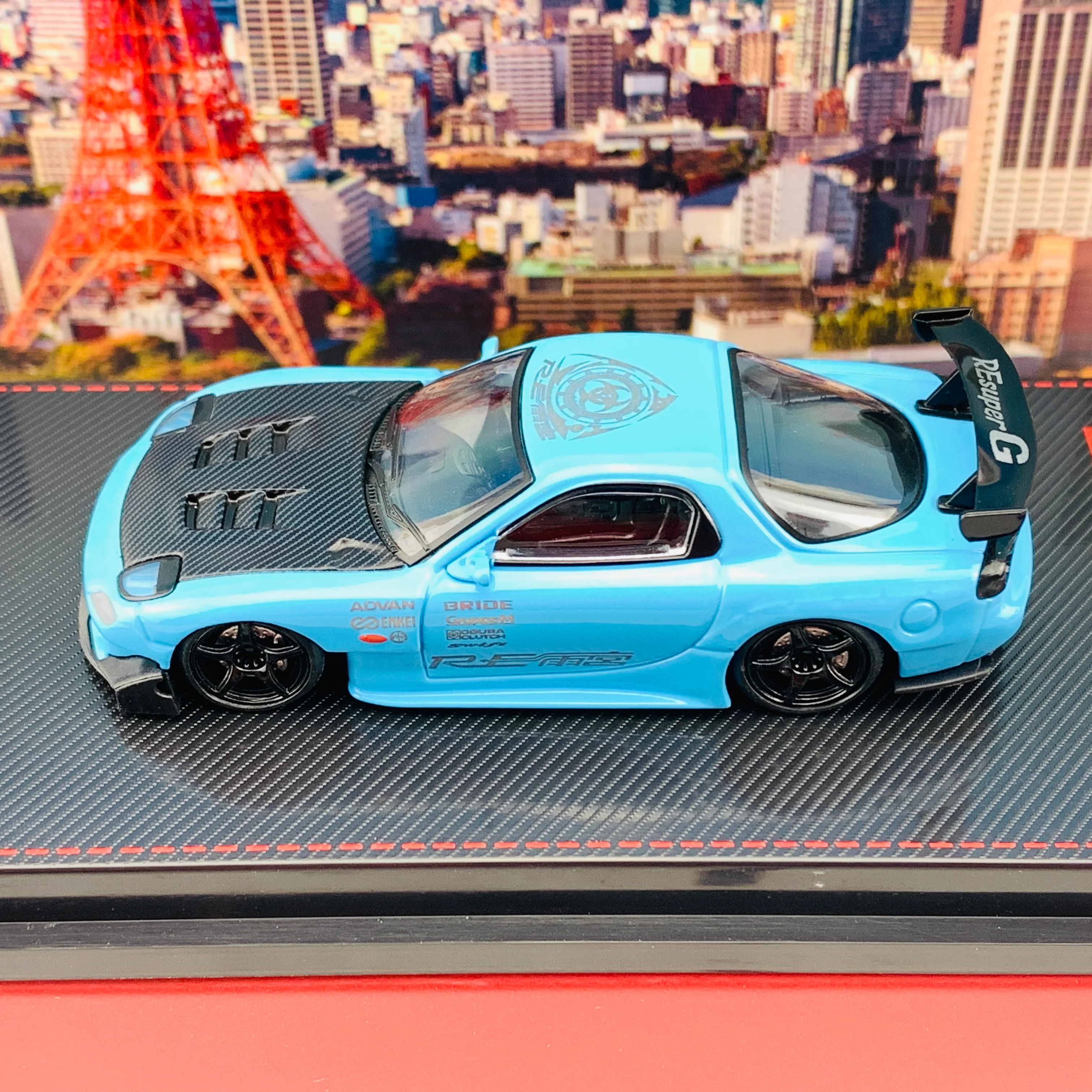 Ignition Model 1/64 Mazda RX7 FD3S RE Amemiya Light Blue IG1949 - Image 4