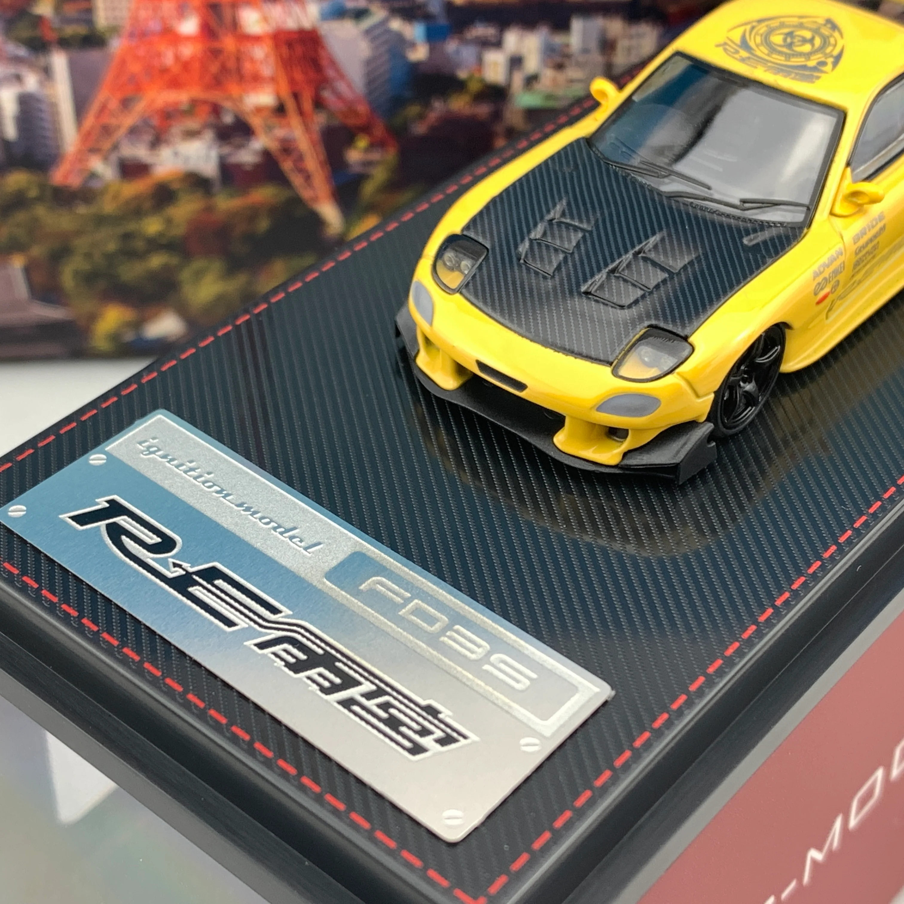 Ignition Model 1/64 Mazda RX7 FD3S RE Amemiya Yellow IG2064 - Image 3