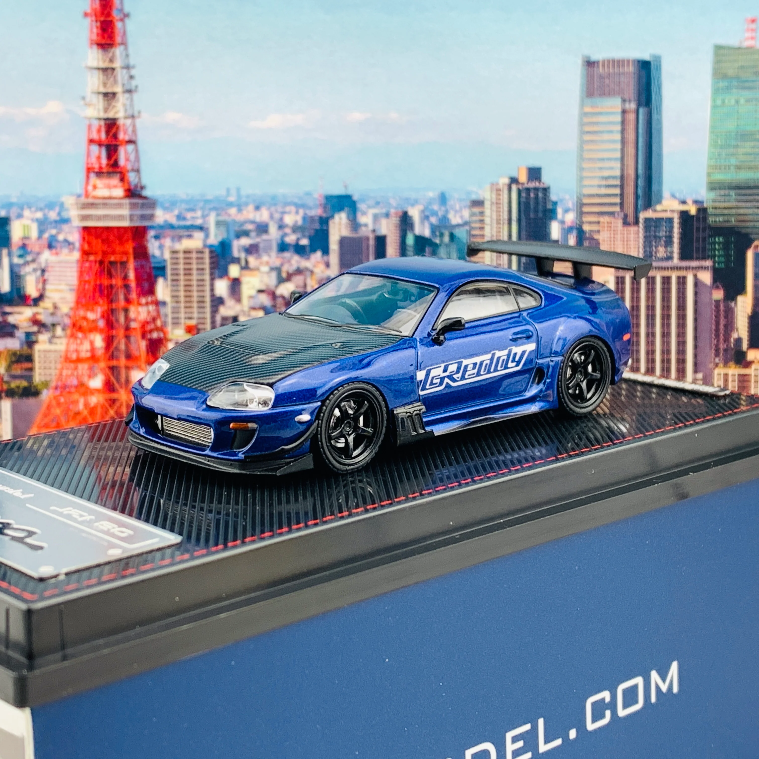 Ignition Model 1/64 Toyota Supra JZA80 RZ Blue Metallic GReddy IG2239 - Image 2