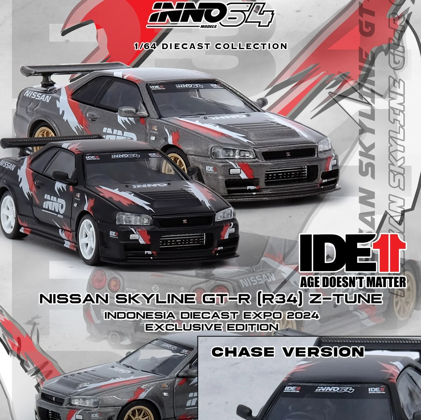 INNO64 1/64 NISSAN SKYLINE GT-R (R34) Z-Tune Indonesia Diecast Expo 2024 Exclusive Edition - Image 2