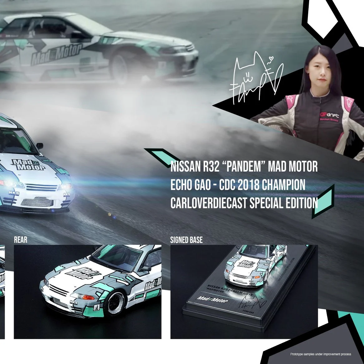 INNO64 1/64 NISSAN SKYLINE GTR R32 PANDEM MAD MOTOR ECHO GAO - CDC 2018 Champion IN64-R32P-MMEG - Image 7
