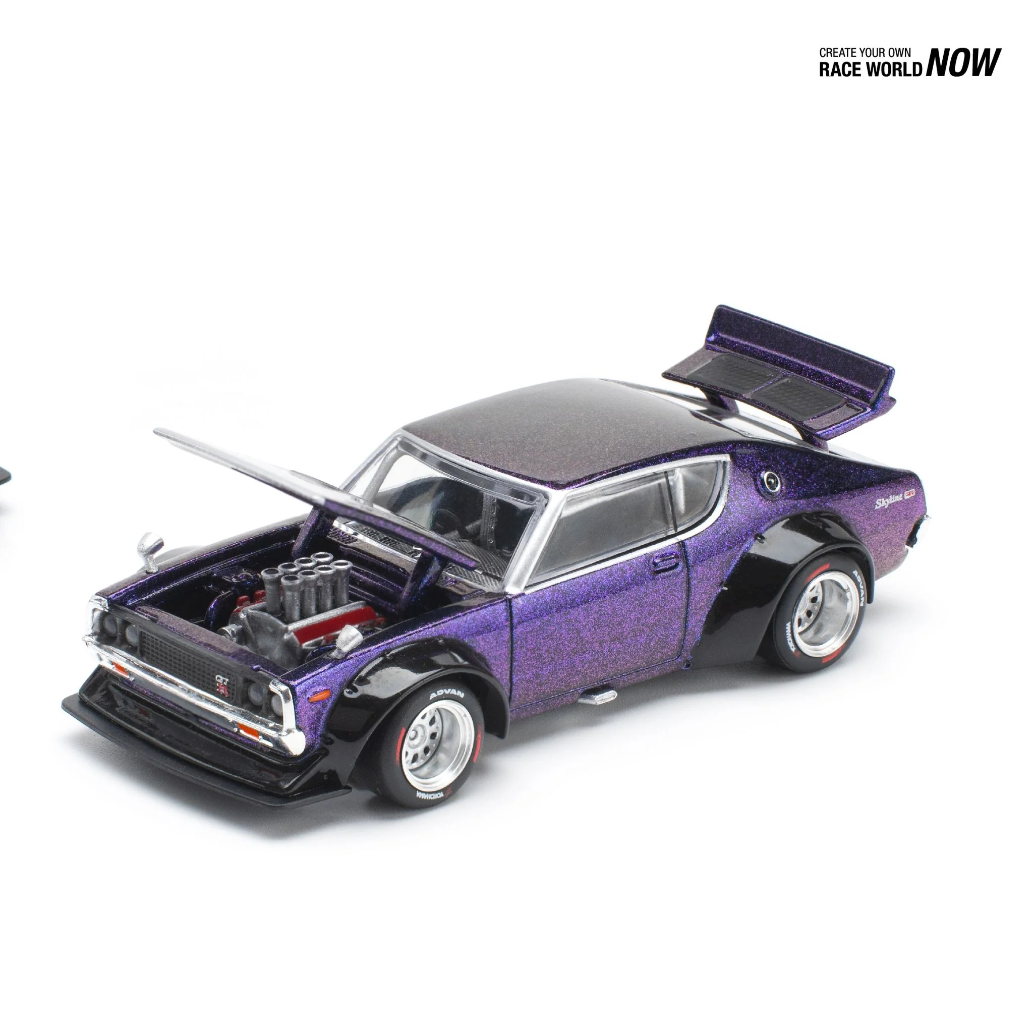 POPRACE 1/64 KPGC110 Kenmeri Magic Purple Macau GP 2024 Exclusive Edition PR640213 - Image 2