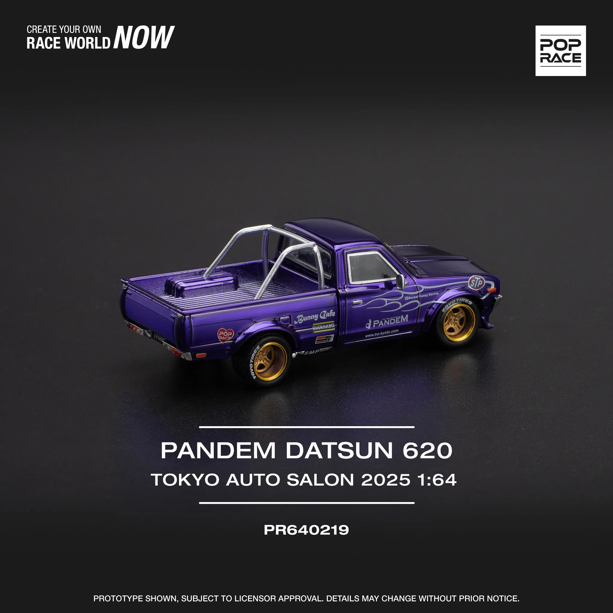 POPRACE 1/64 Pandem Datsun 620 TOKYO AUTO SALON 2025 Exclusive Edition PR640219 - Image 2