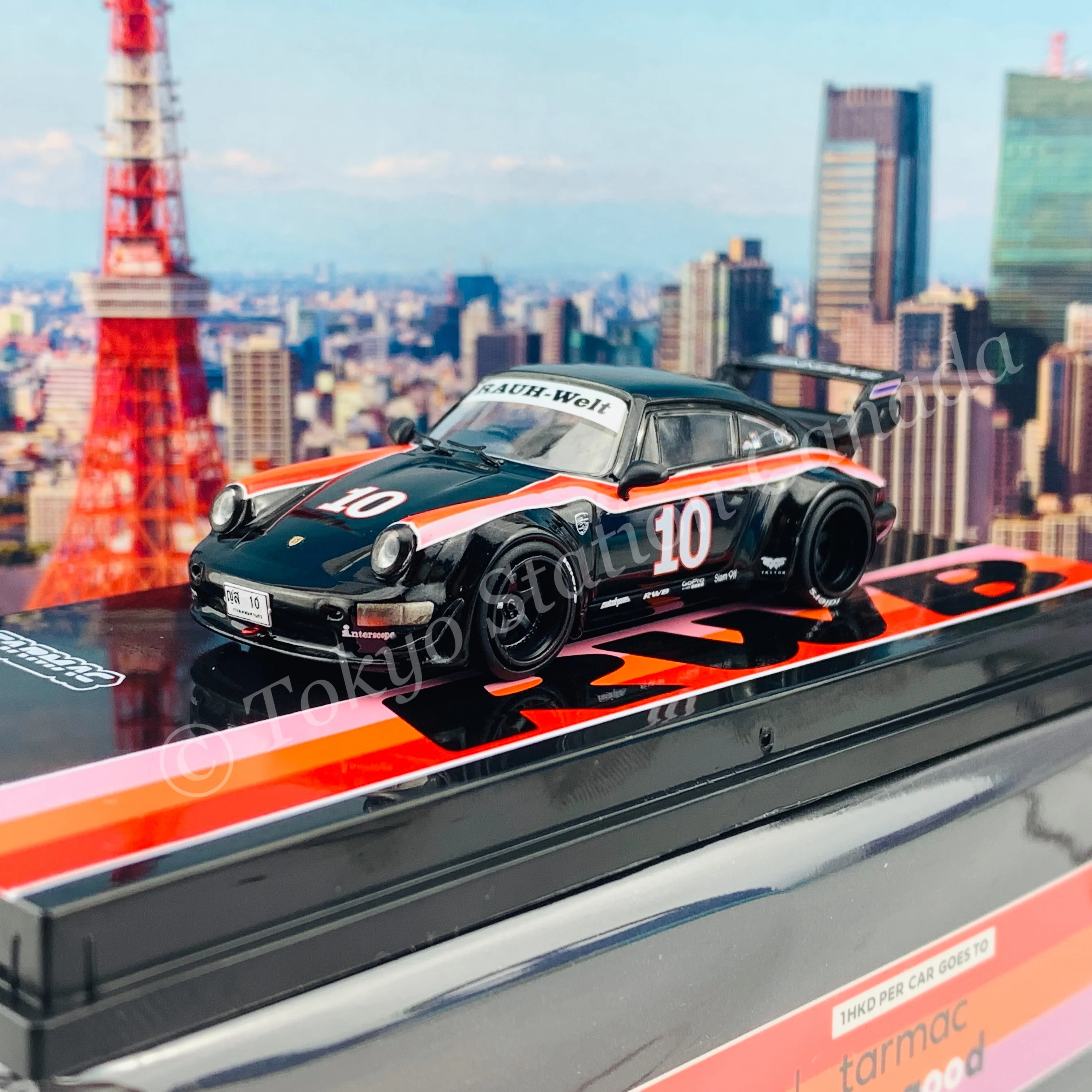 Tarmac Works 1/64 RWB 964 Black #10 - Thailand Special Edition - HOBBY64 T64-037-THA - Image 2
