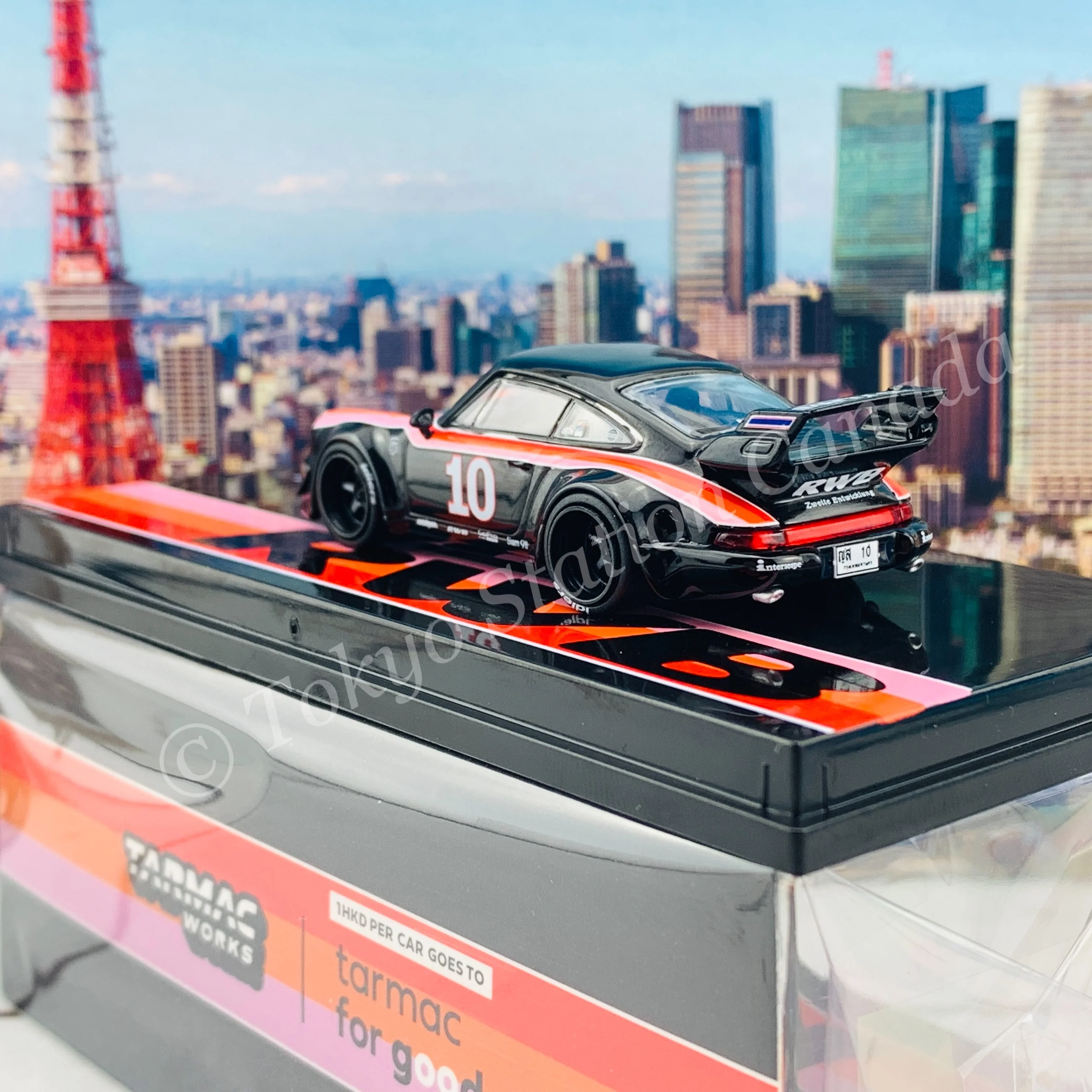 Tarmac Works 1/64 RWB 964 Black #10 - Thailand Special Edition - HOBBY64 T64-037-THA - Image 5