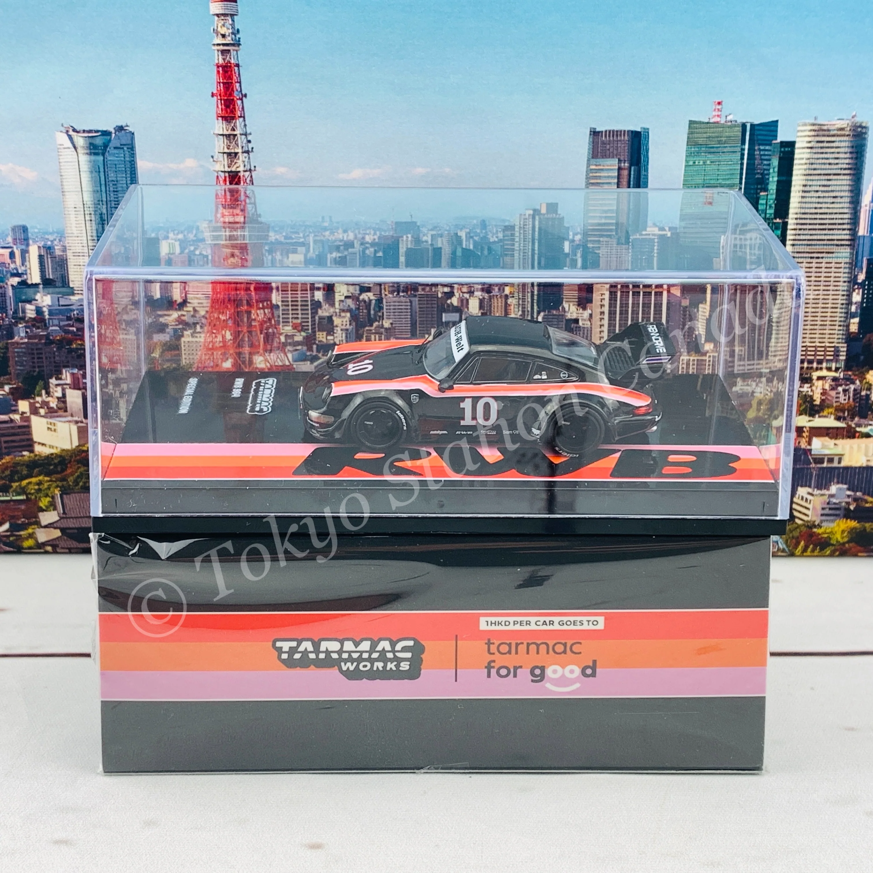 Tarmac Works 1/64 RWB 964 Black #10 - Thailand Special Edition - HOBBY64 T64-037-THA - Image 6