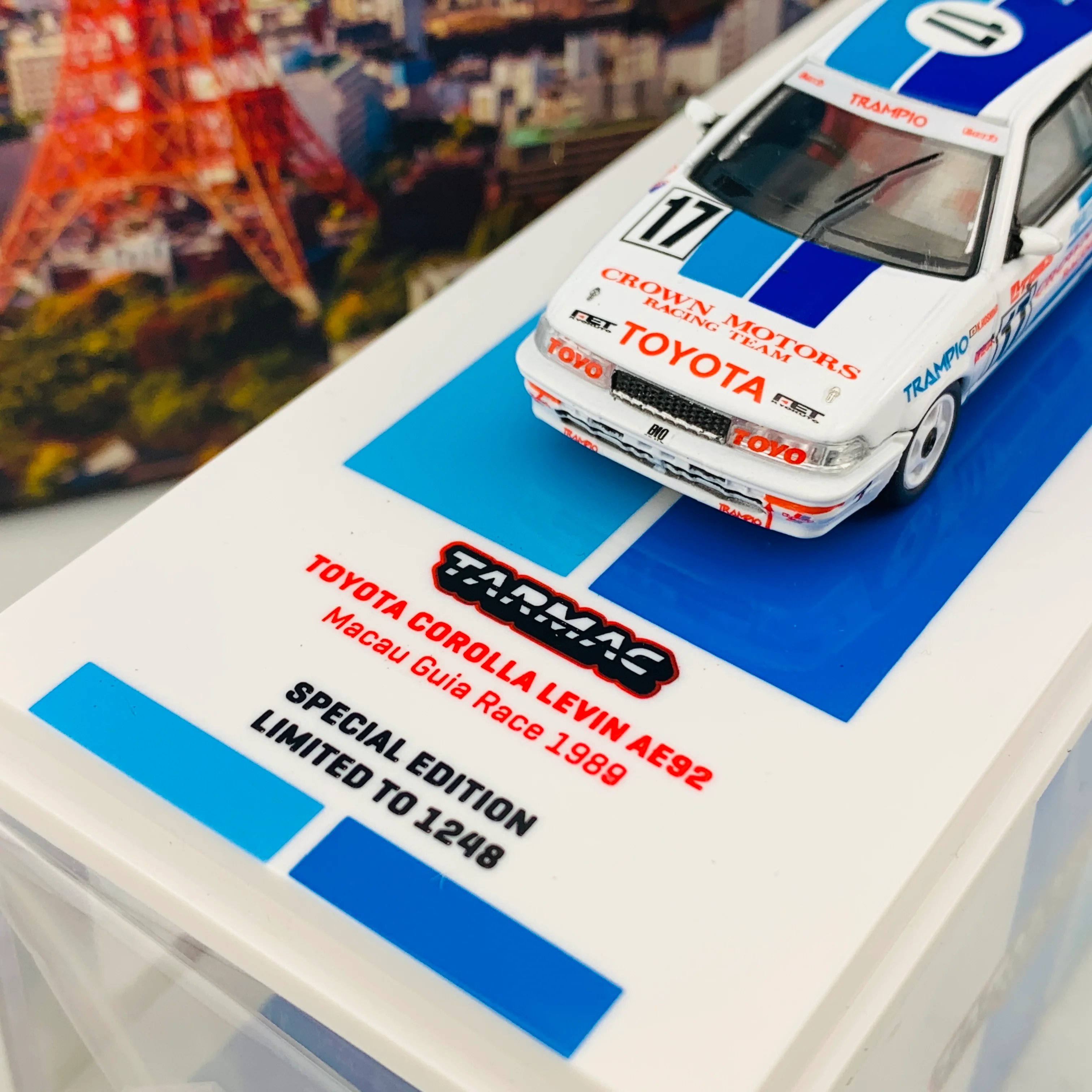 Tarmac Works 1/64 Toyota Corolla Levin AE92 Macau Guia Race 1989 #17 - Macau GP 2020 Special Edition - HOBBY64 T64-036-89MGP17 - Image 3