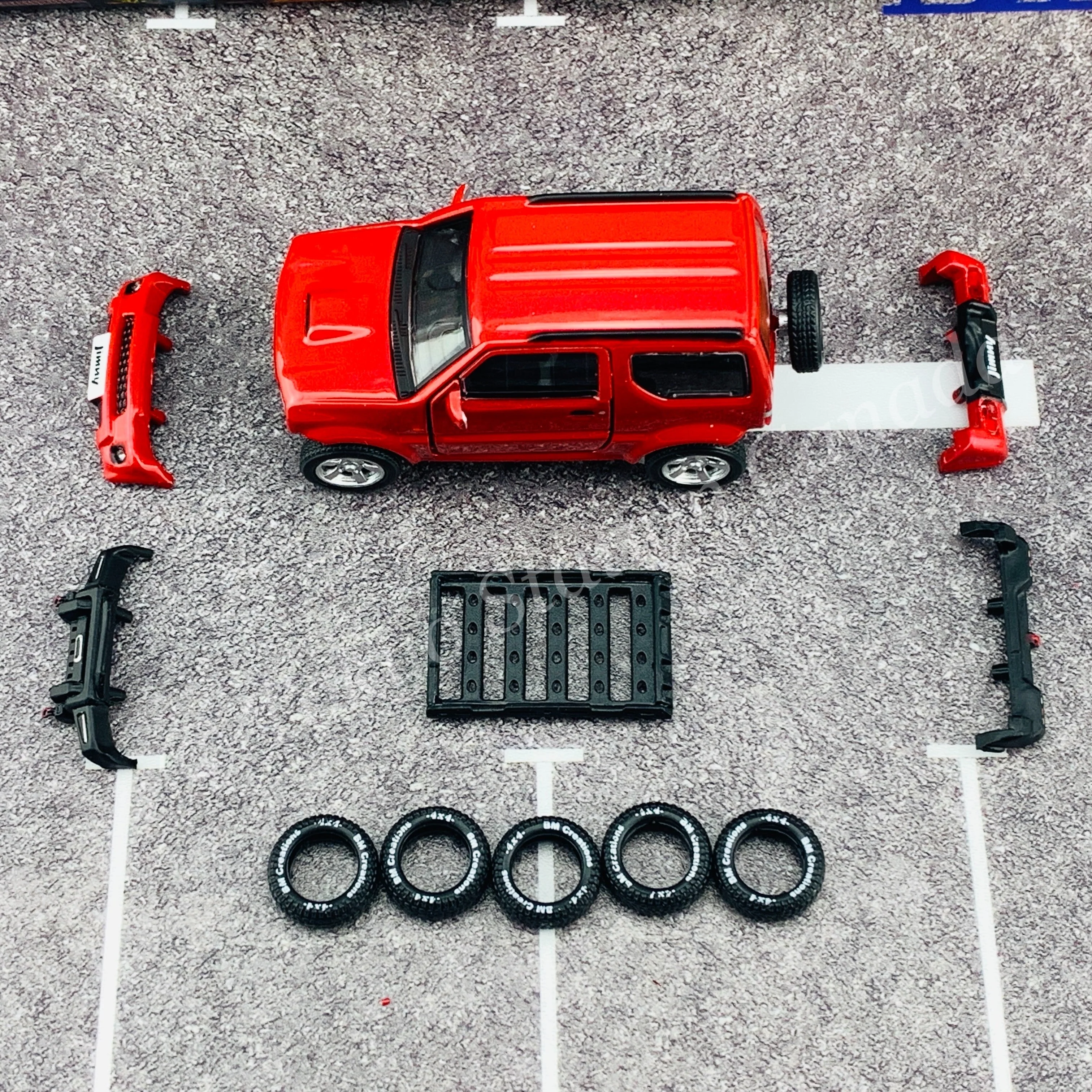 BM CREATIONS JUNIOR 1/64 Suzuki Jimny JB43 RED LHD (With Offroad Package) 64B0053 - Image 10