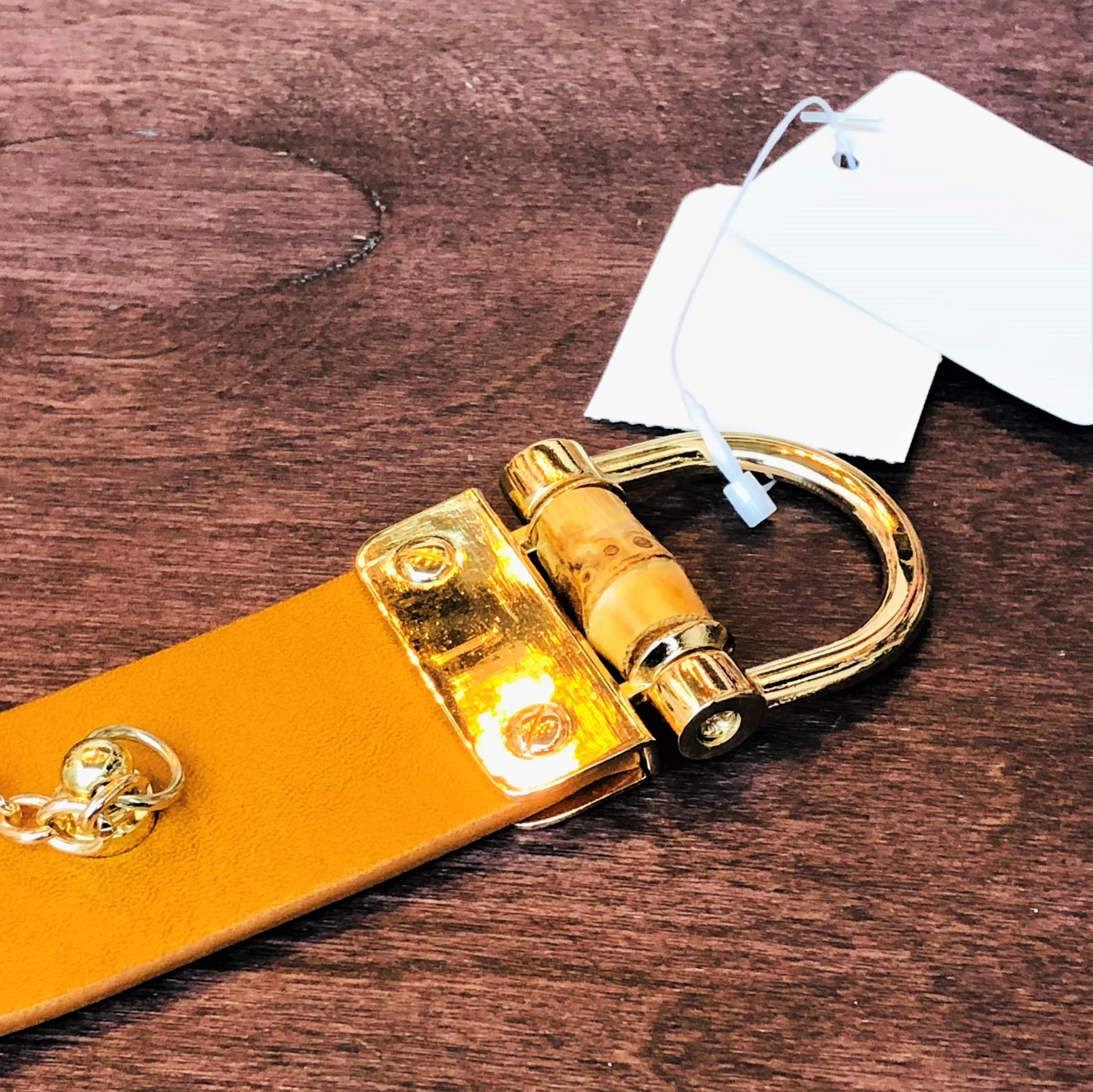 Glove Holder with Bamboo Orange Brown - Image 2