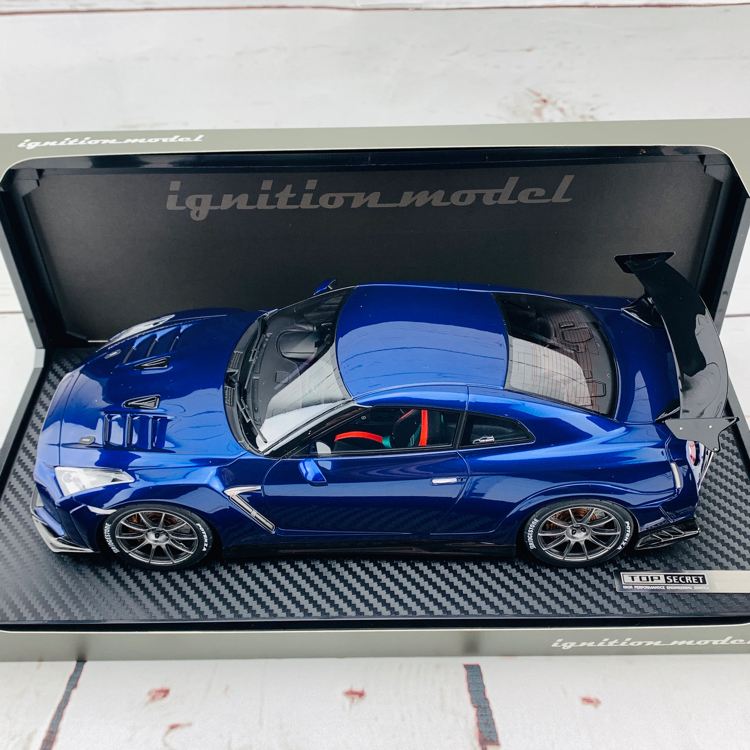 Ignition Model 1/18 TOP SECRET Nissan GTR R35 Blue Metallic IG1535 - Image 2