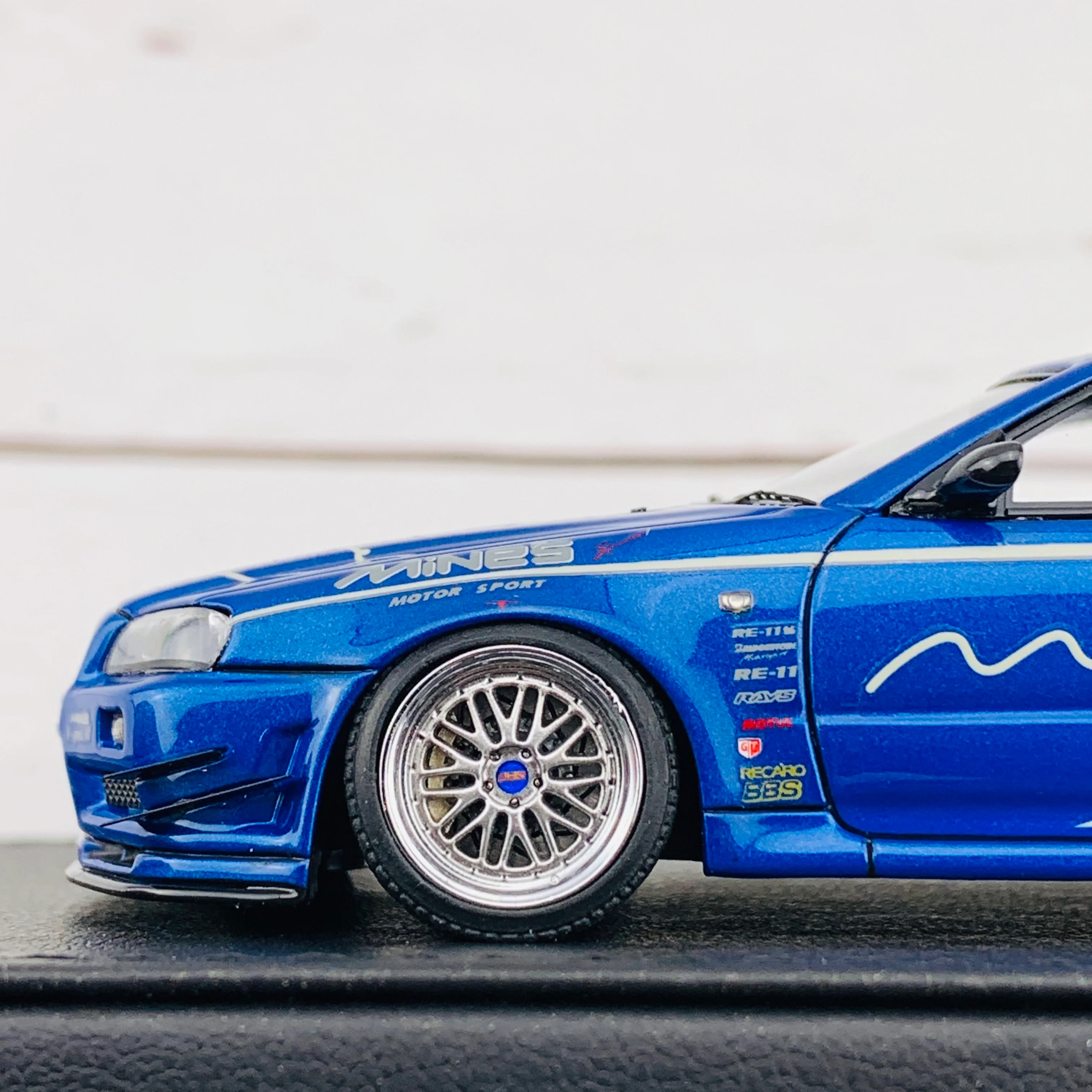 Ignition Model 1/43 Nissan Skyline GTR Mine's R34 Bayside Blue IG1814 - Image 4