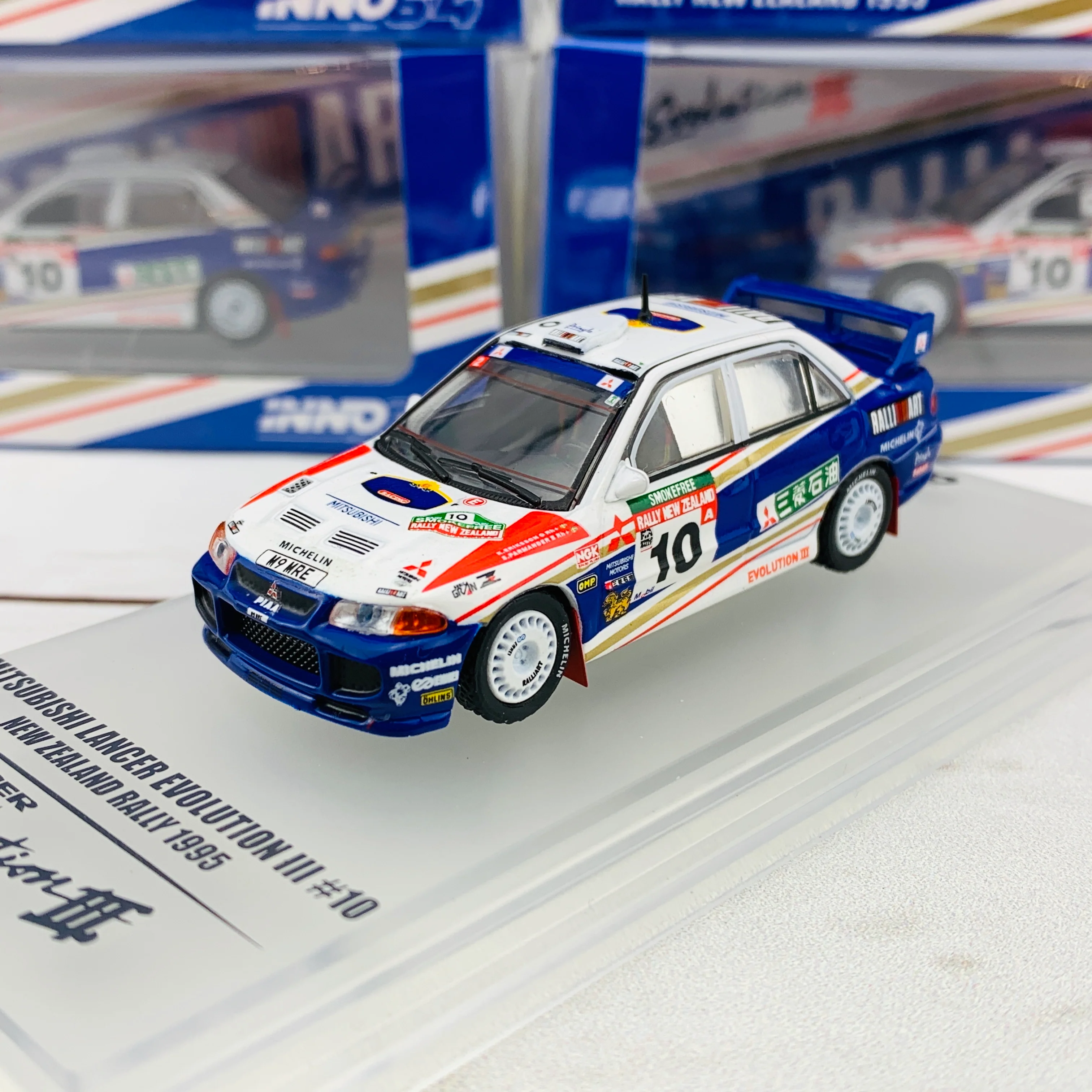 INNO64 1/64 Mitsubishi Lancer Evolution III #10 New Zealand Rally 1995 IN64-EVO3-95NZ10 - Image 4